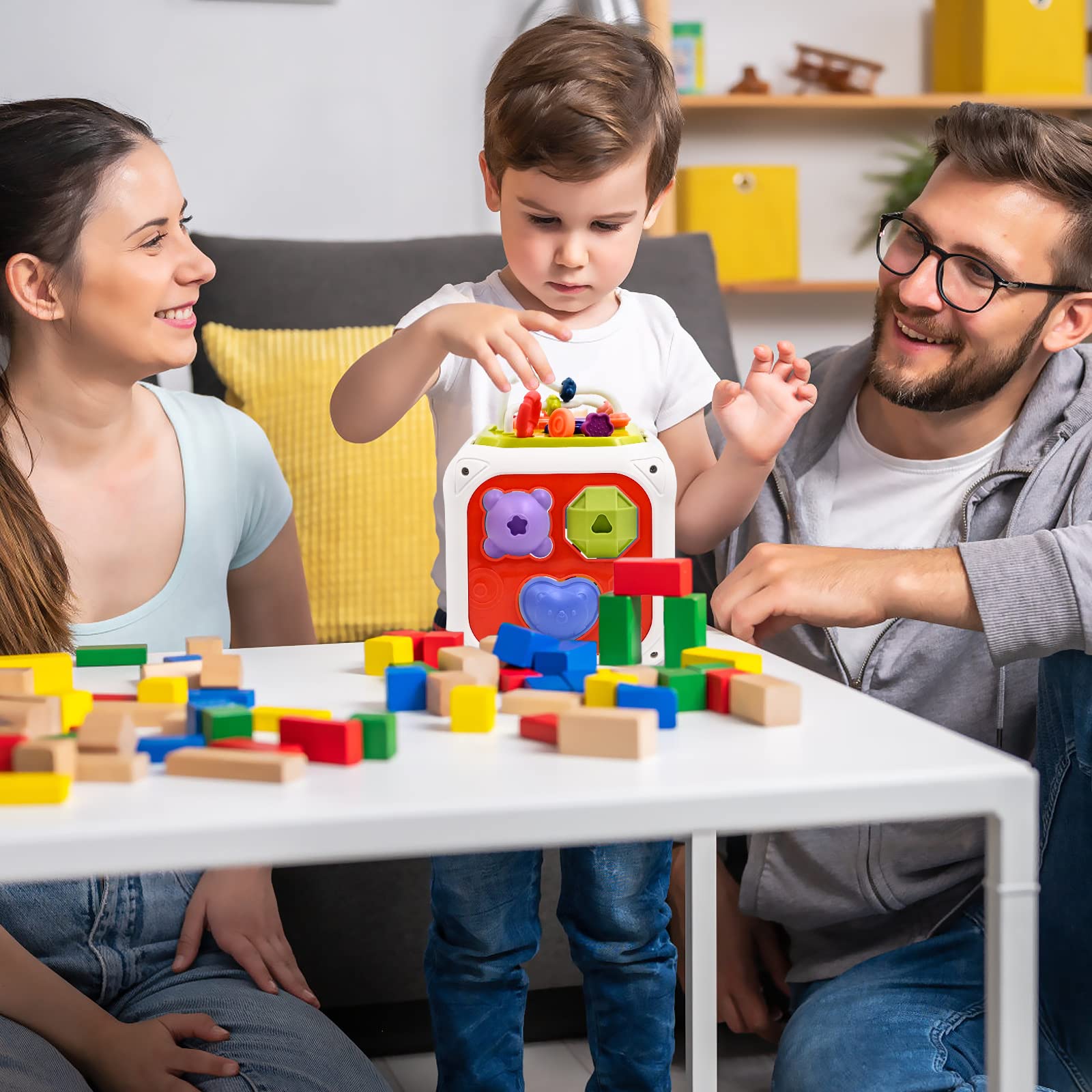 Best Montessori Sensory Toys for 1-2 Year Olds - 7-in-1 Educational Baby Toy Set with Shape Sorter & Stacking Blocks - Perfect Gift for 12-18 Month Old Boys & Girls - Ideal for Toddler Learning, Birthday Gifts & Early Childhood Development