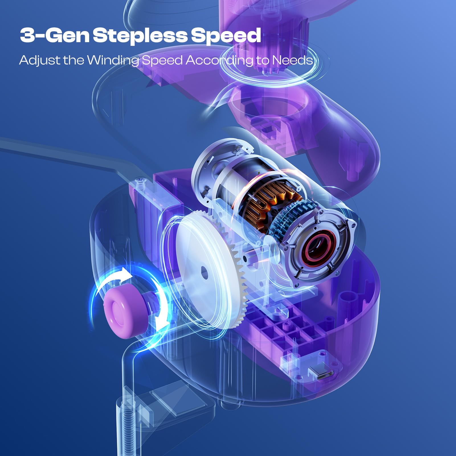 Electric Yarn Ball Winder Machine - 10oz Large Automatic Yarn Winder with Dual-Spring Tension & Stepless Speed for Crocheting, Knitting - Perfect for Crafting Yarn Cakes & DIY Projects (Purple)