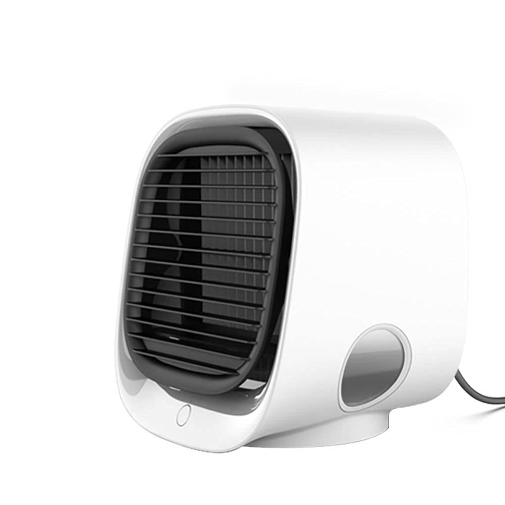 Portable Air Conditioner with Humidifier, USB Mini Evaporative Air Cooler, 3-Speed Personal Atomizing Fan for Home, Office, and Outdoor Use
