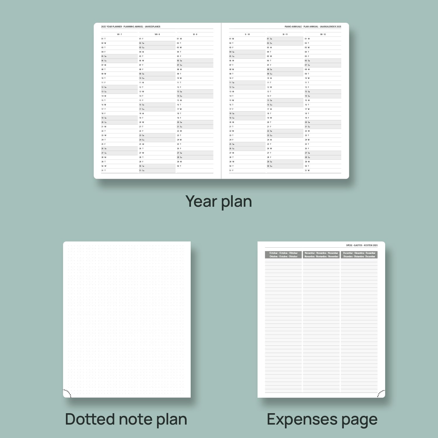 POPRUN 2025 Weekly Planner - 17 Month Large Diary (Aug 2024-Dec 2025) with Soft Cover, 26.5x21.5cm Vertical Layout - Perfect for Business, School & Personal Organization (Black)