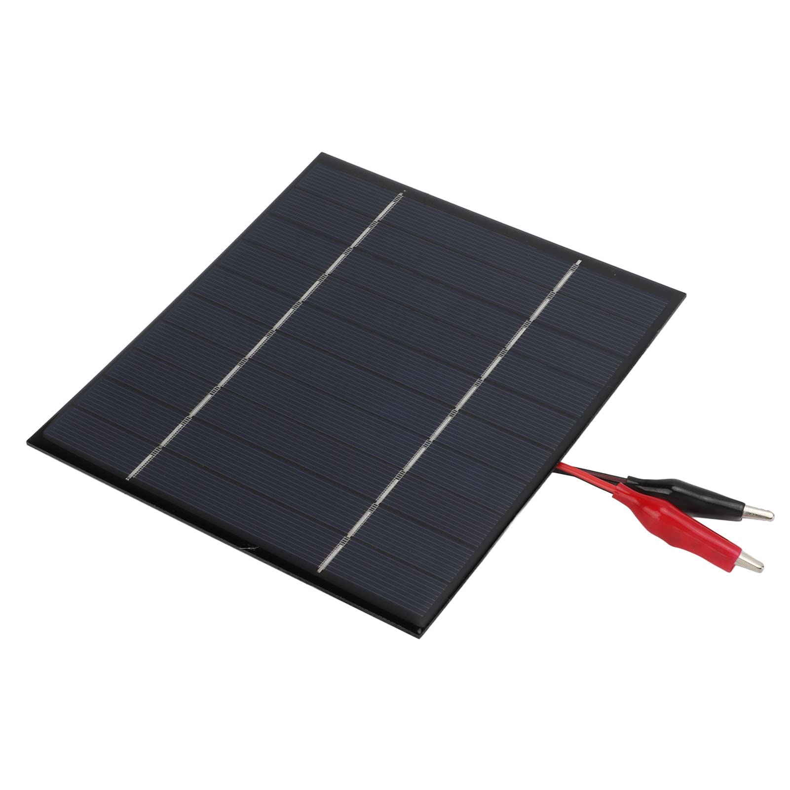 Eulbevoli Mini Solar Panel 2.5W 5V - Portable Solar Charger with Tiger Clip for Outdoor, Farming, Airplane & Car Battery - Lightweight 150x130mm Solar Module for Camping, Hiking, Emergency Power & Off-Grid Charging