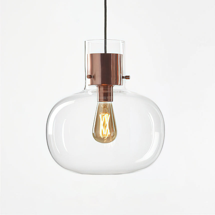 Cambre Glass Pendant Light - Modern Hanging Fixture for Kitchen Island, Dining Room & Bedroom Lighting - Dimmable LED Chandelier with Clear Glass Shade