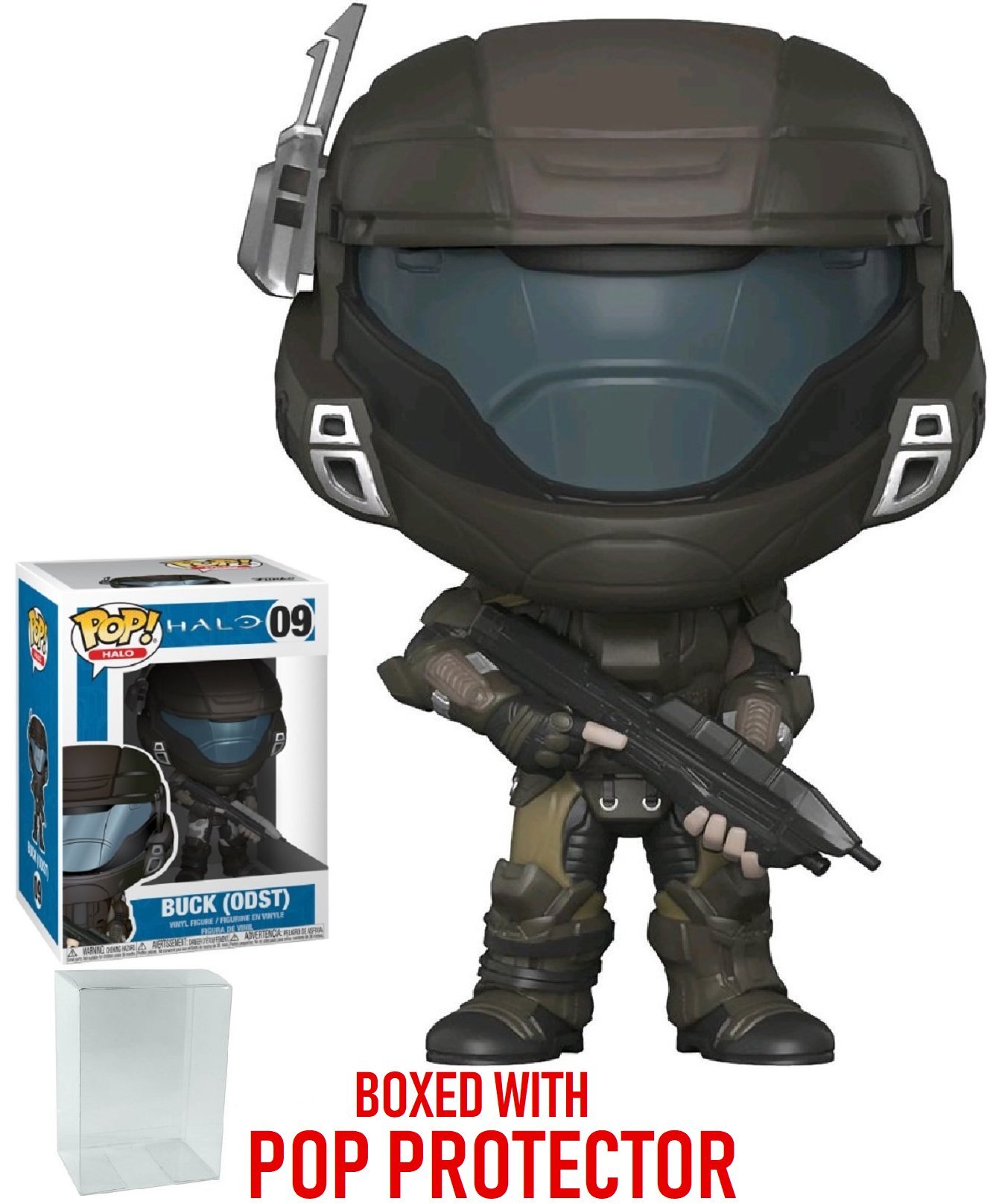 Funko Pop! Halo ODST Vinyl Figure - Orbital Drop Shock Trooper Buck with Pop Box Protector | Collectible Gaming Merchandise for Halo Fans & Video Game Decor