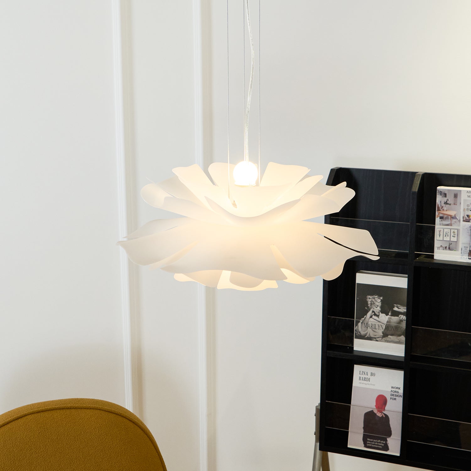 Elegant Lotus Flower Pendant Light - Modern Boho Ceiling Lamp for Bedroom, Living Room & Dining Room Decor - Handcrafted Floral Chandelier for Home & Office Lighting