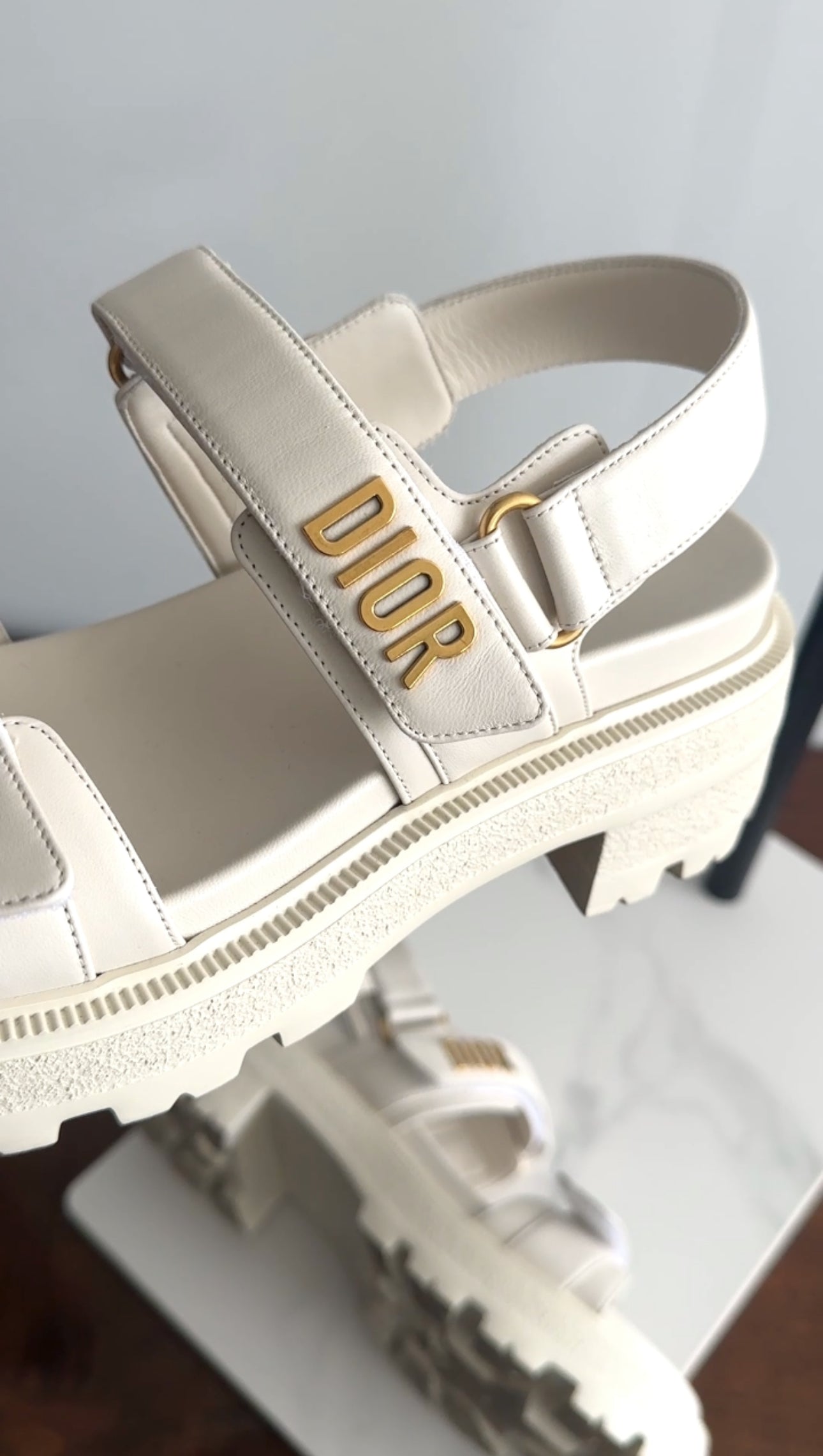 Christian Dior Ivory Leather Dioract Platform Sandals Size 39 - Luxury Designer High Heel Shoes for Women | Perfect for Weddings, Parties & Evening Events