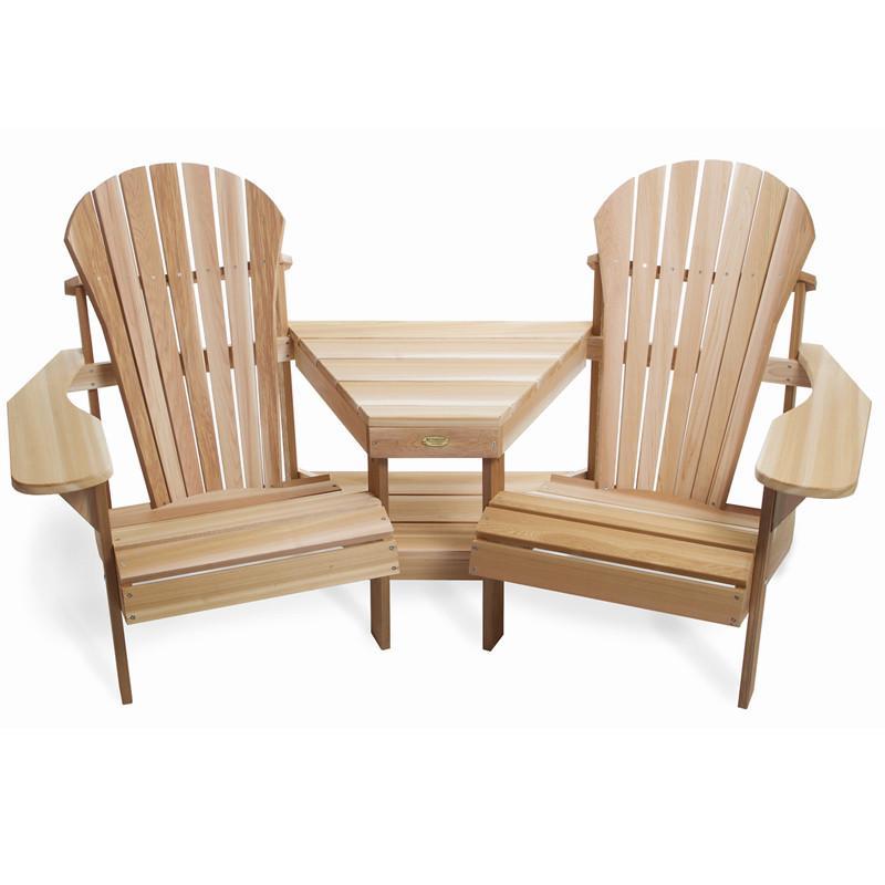 Premium Cedar Muskoka Side Tete/Corner Tete - Handcrafted Wooden Outdoor Lounge Chair for Patio, Garden & Poolside Relaxation