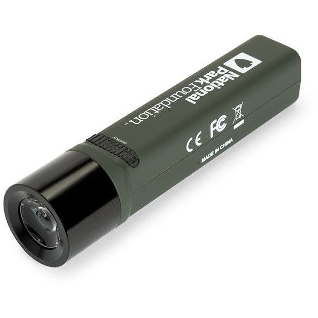 National Park Foundation Rechargeable Power Bank & LED Flashlight - Portable Charger for Camping, Hiking, and Outdoor Adventures (3000mAh Battery Pack)