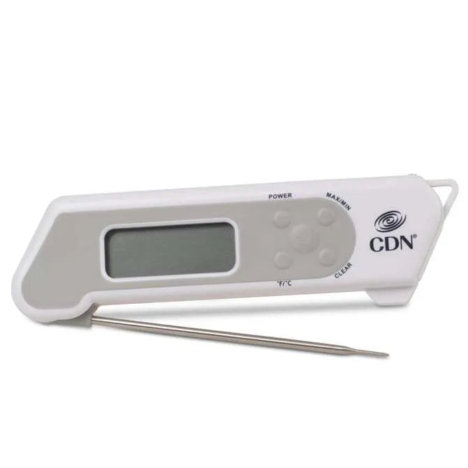 Premium White Folding Thermocouple Thermometer - Accurate Digital Temperature Probe for Cooking, BBQ, HVAC & Industrial Use