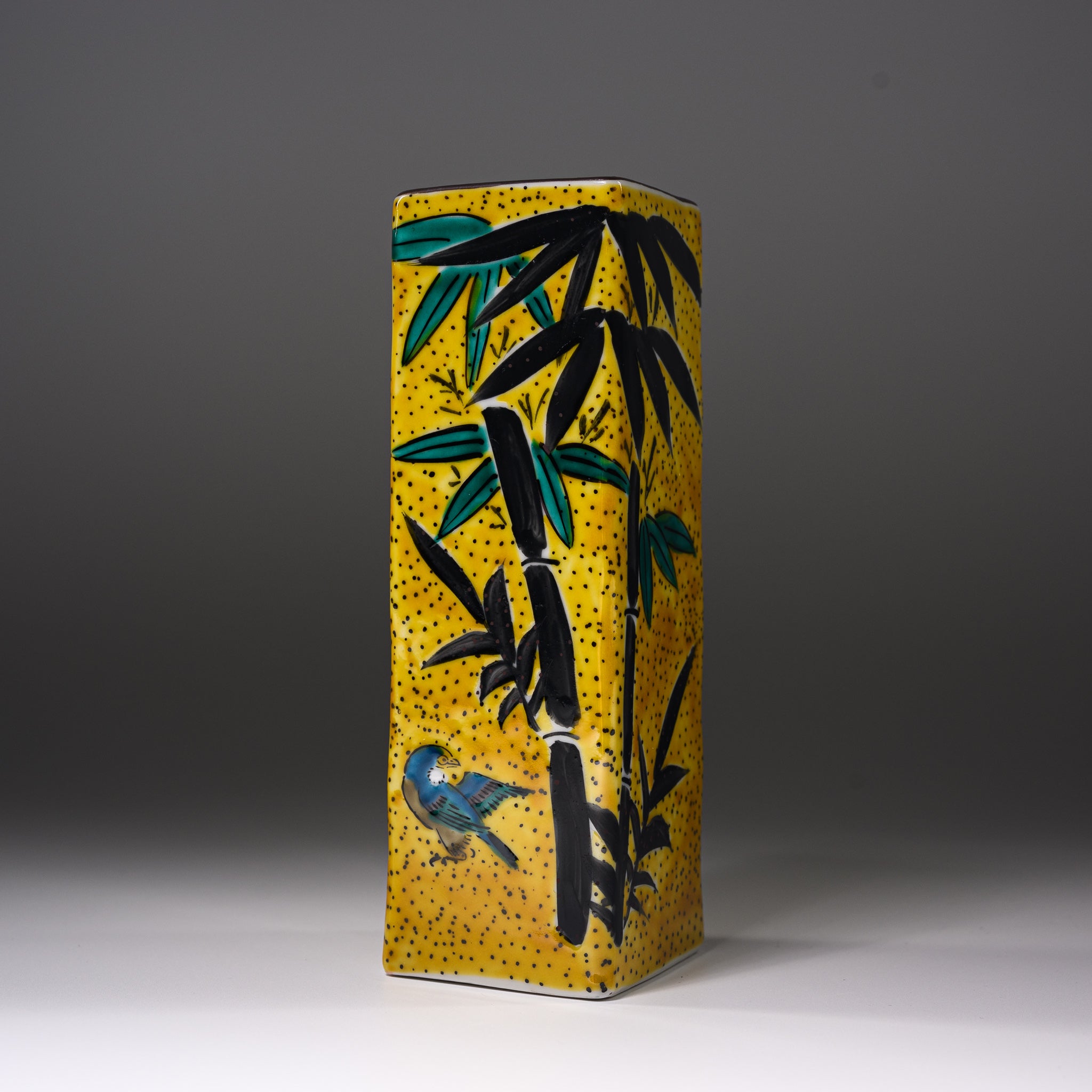 Kutani Ware Vase - Handcrafted Japanese Bamboo & Sparrow Design Ceramic Flower Vase | Perfect for Home Decor, Wedding Gifts & Traditional Japanese Tea Ceremonies