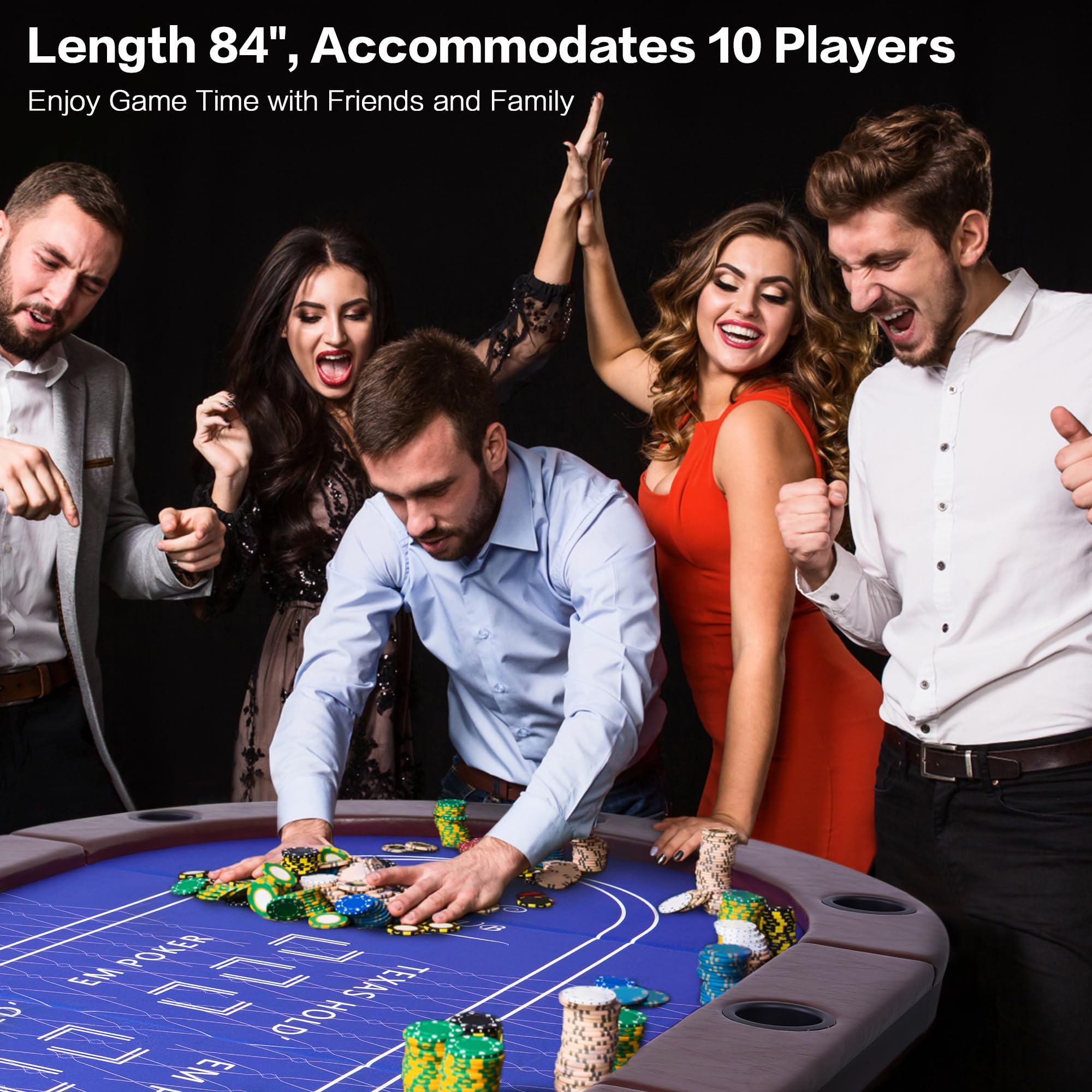 10 Player Foldable Poker Table - 84