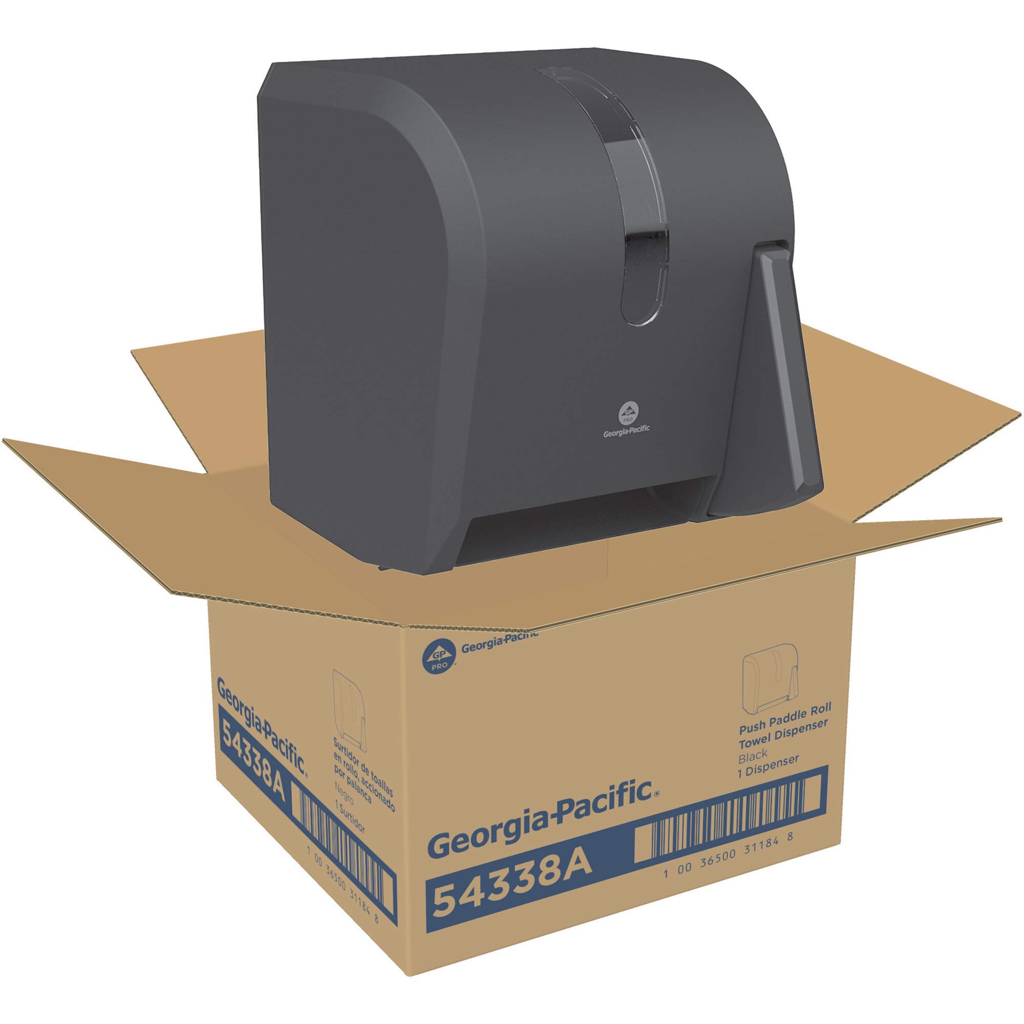 Georgia-Pacific Professional Series Push Paddle Paper Towel Dispenser - Heavy Duty Commercial Grade for Restaurants, Offices & Schools - Wall Mounted Hand Towel Holder for High Traffic Areas