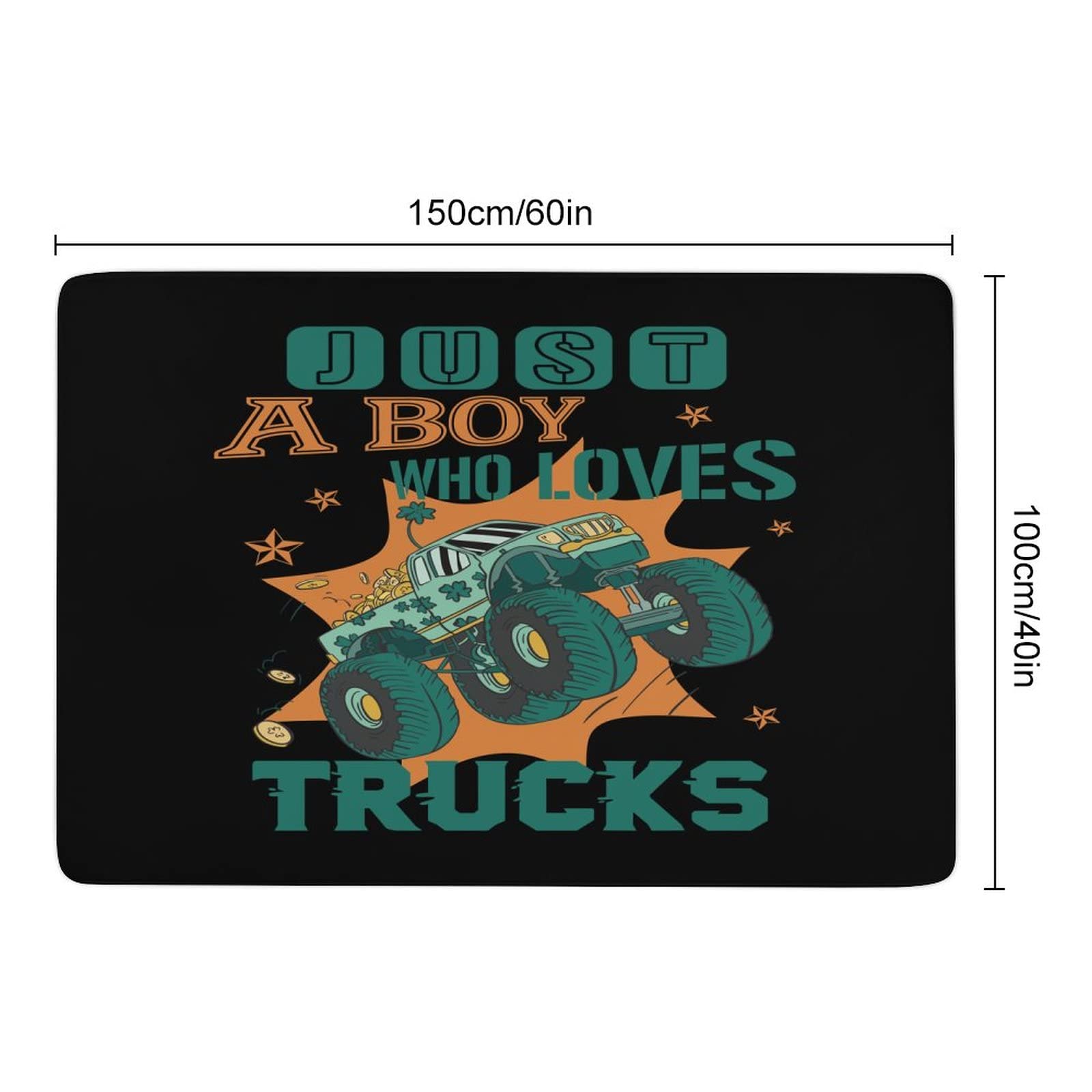 Non-Slip Foldable 3x5ft Truck Themed Area Rug for Kids - Playroom, Nursery, Bedroom & Dorm Decor | Boys Girls Teen Room Carpet | Living Room Dining Room Floor Mat