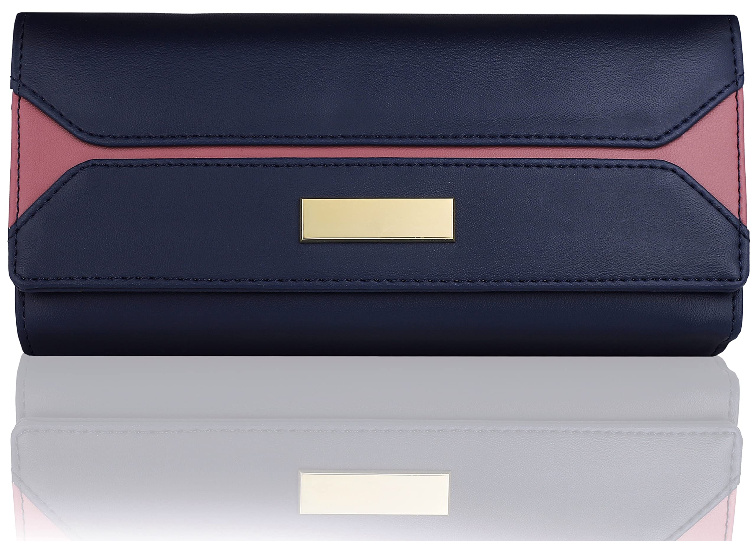 YESSBENZA Women's Faux Leather Clutch Purse with 6 Card Slots - Stylish Wallet Handbag for Ladies & Teens (Royal Blue) - Perfect for Parties, Dating & Evening Events