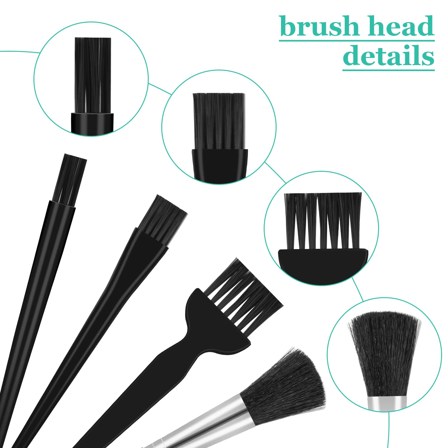 4 Pcs Anti Static Cleaning Brushes for PC Keyboard & Car Interior