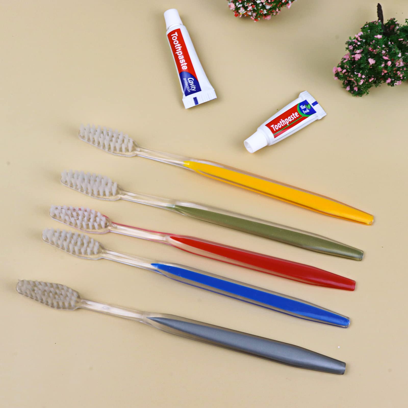 30 Pack Disposable Toothbrushes with Toothpaste - Travel Size, Eco-Friendly, 5 Color Options - Perfect for Camping, Hotels, and On-the-Go Oral Care