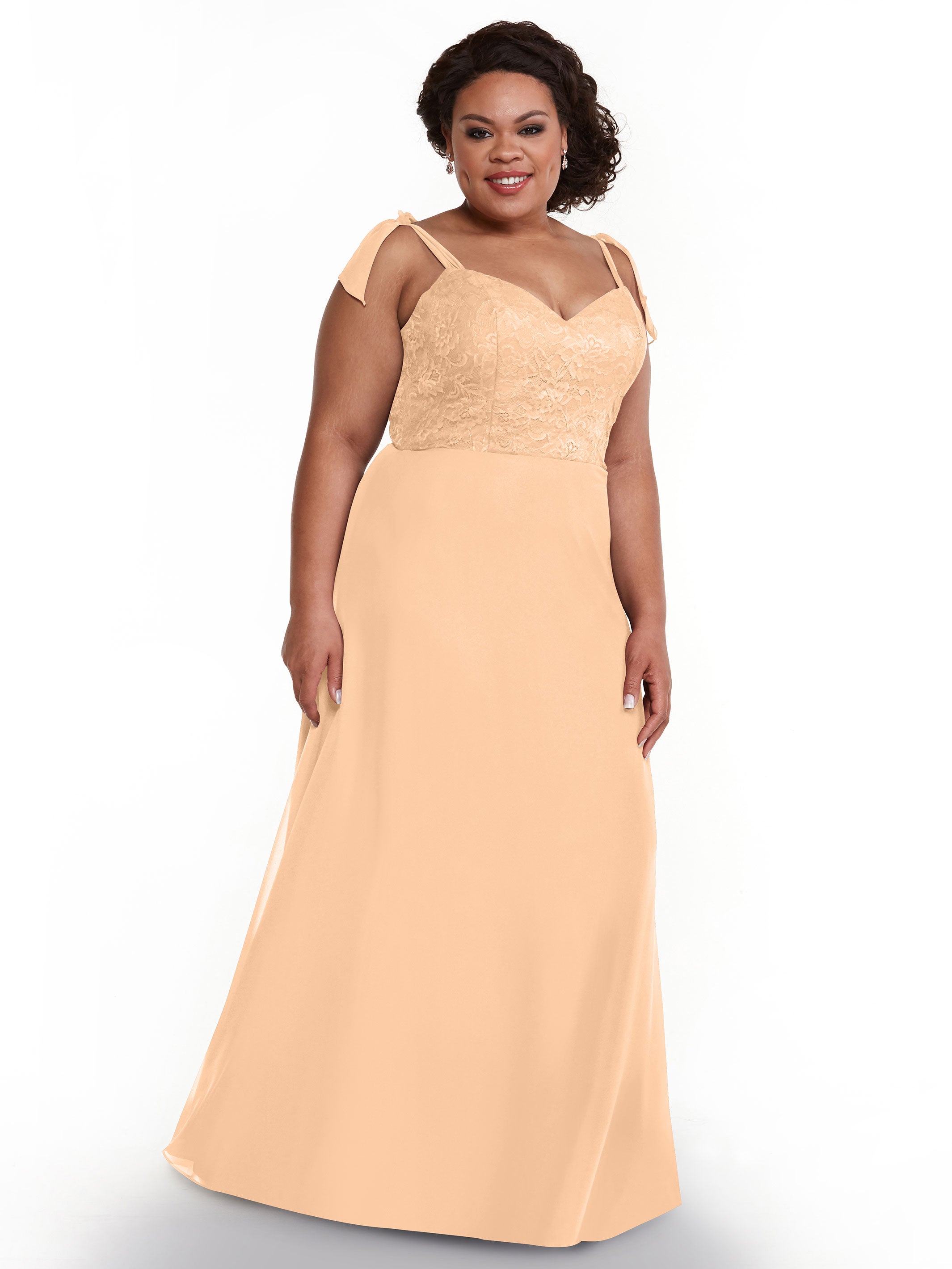 Elegant A-Line Bridesmaid Dress with Lace Bodice & Tulle Ribbon Straps - Perfect for Weddings, Formal Events & Special Occasions