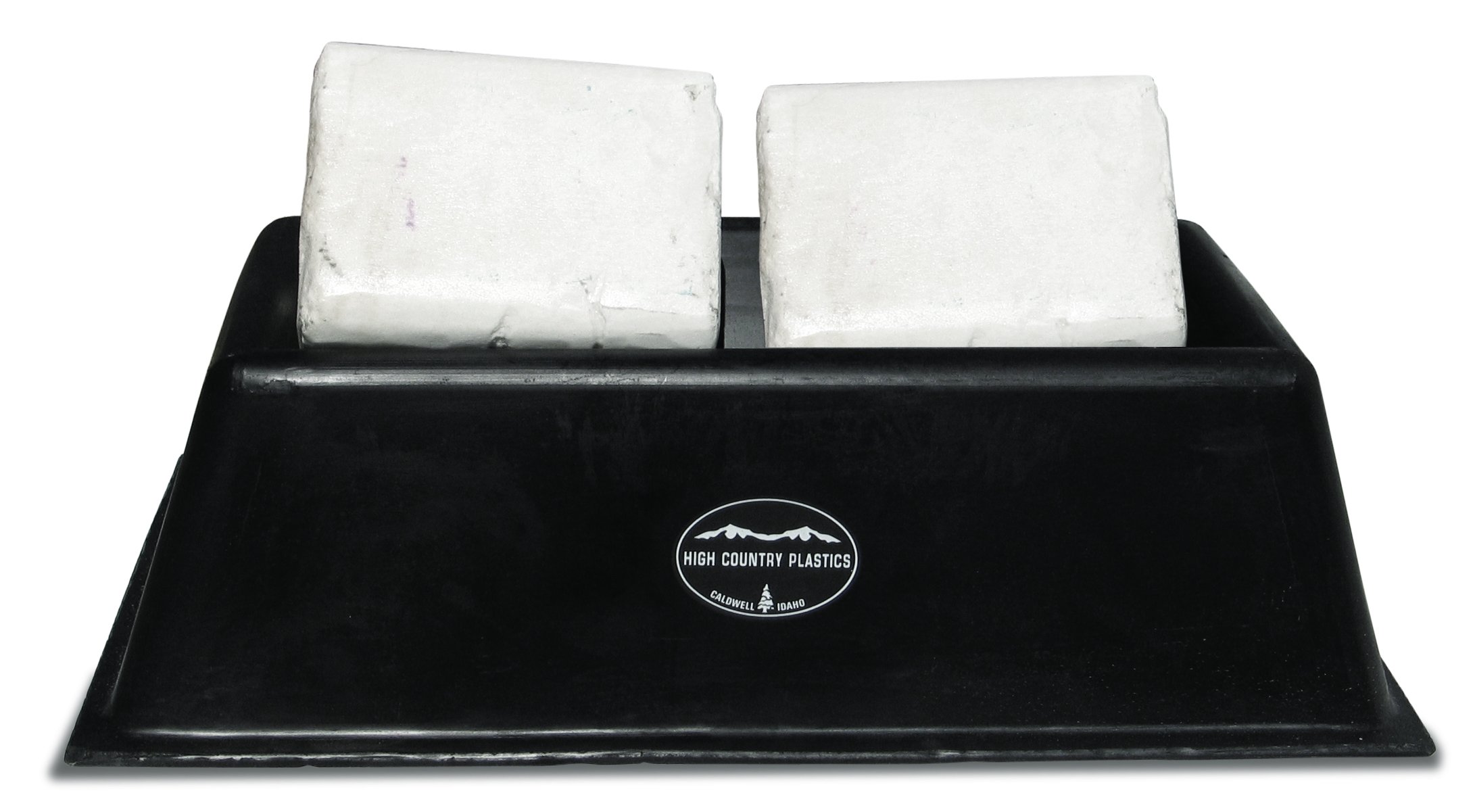 High Country Plastics Double Salt Block Holder - Durable Livestock Mineral Feeder for Horses & Cattle - Perfect for Pastures, Stables & Farm Use