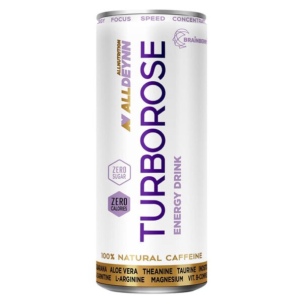 Allnutrition AllDeynn Turborose Energy Drink - 12 Pack (330ml Each) for Instant Energy Boost - Perfect for Workouts, Sports & Long Workdays