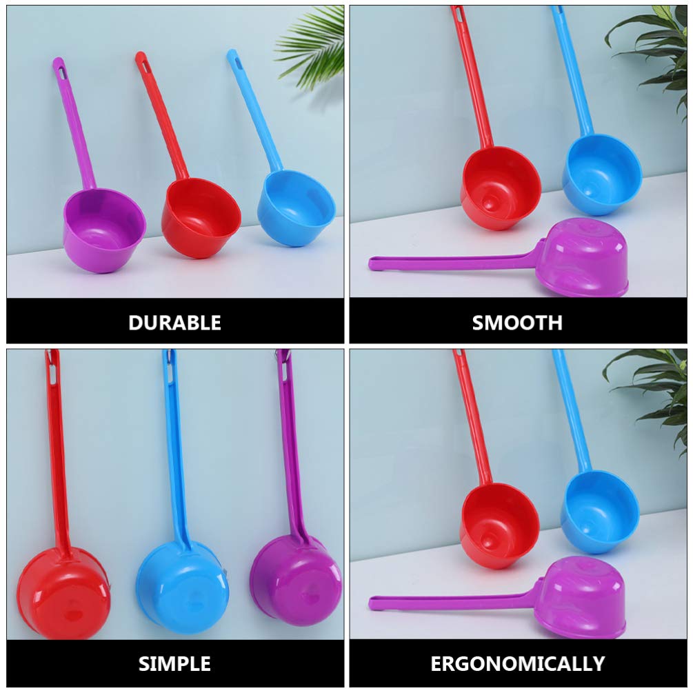 Hemoton 3-Piece Plastic Water Scoop Set - Kitchen Ladles for Washing, Cooking & Serving - Durable Household Spoons for Rice, Soup, and Liquid Ingredients - Perfect for Home Kitchen & Camping Use