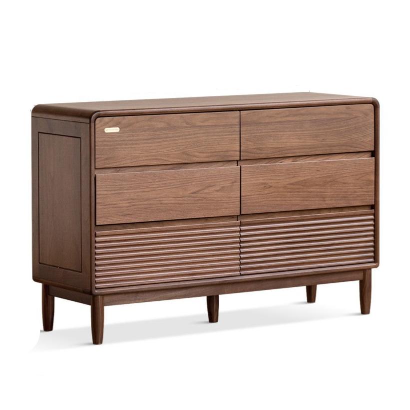 47.6x15.7x30.7 inch / 121x40x78 cm / Rich Dark Walnut Color / six-drawer cabinet