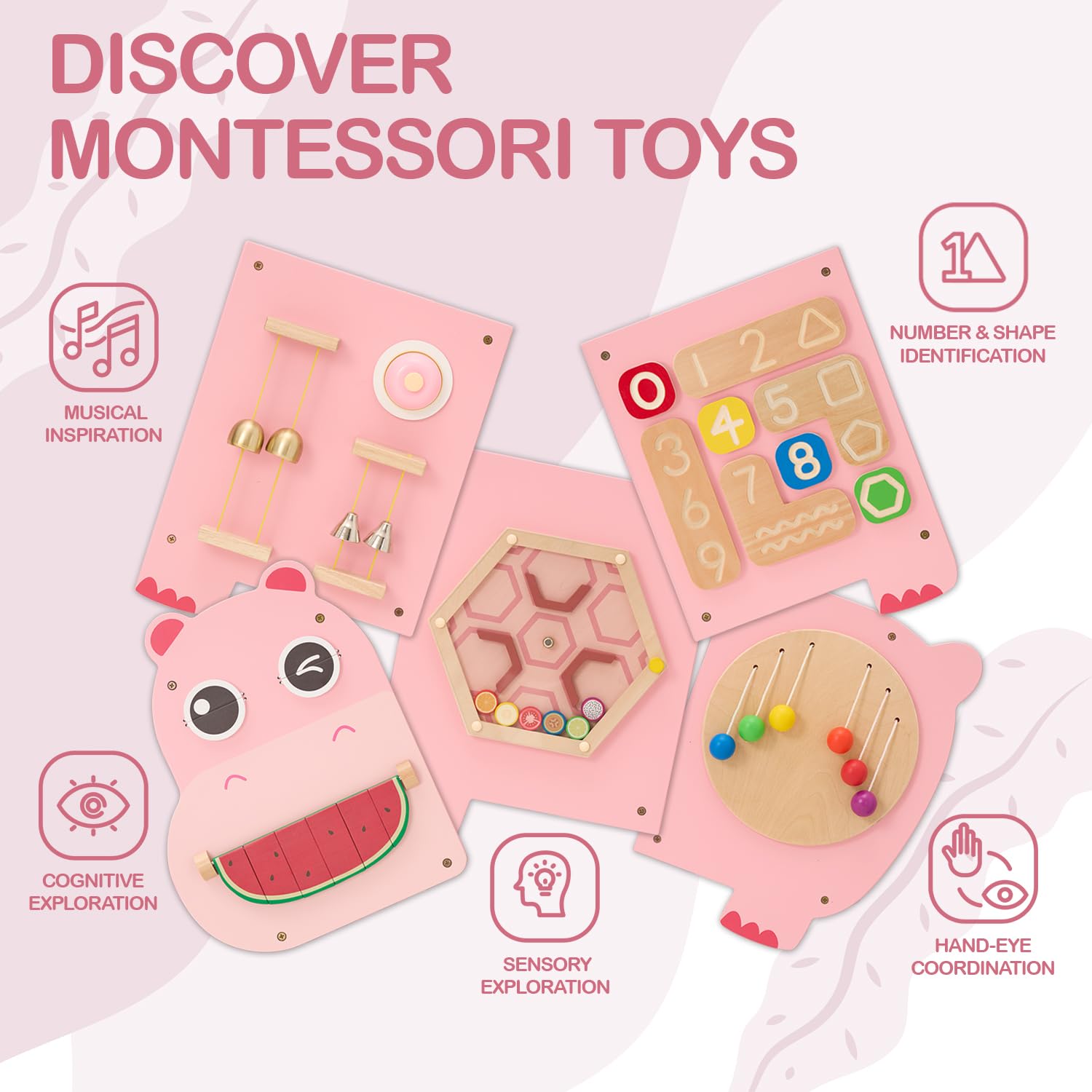 Montessori Busy Board for Toddlers - Sensory Wall Panel with Educational Toys for Boys & Girls 6+ Months - Perfect for Daycare, Playroom & Early Learning Development
