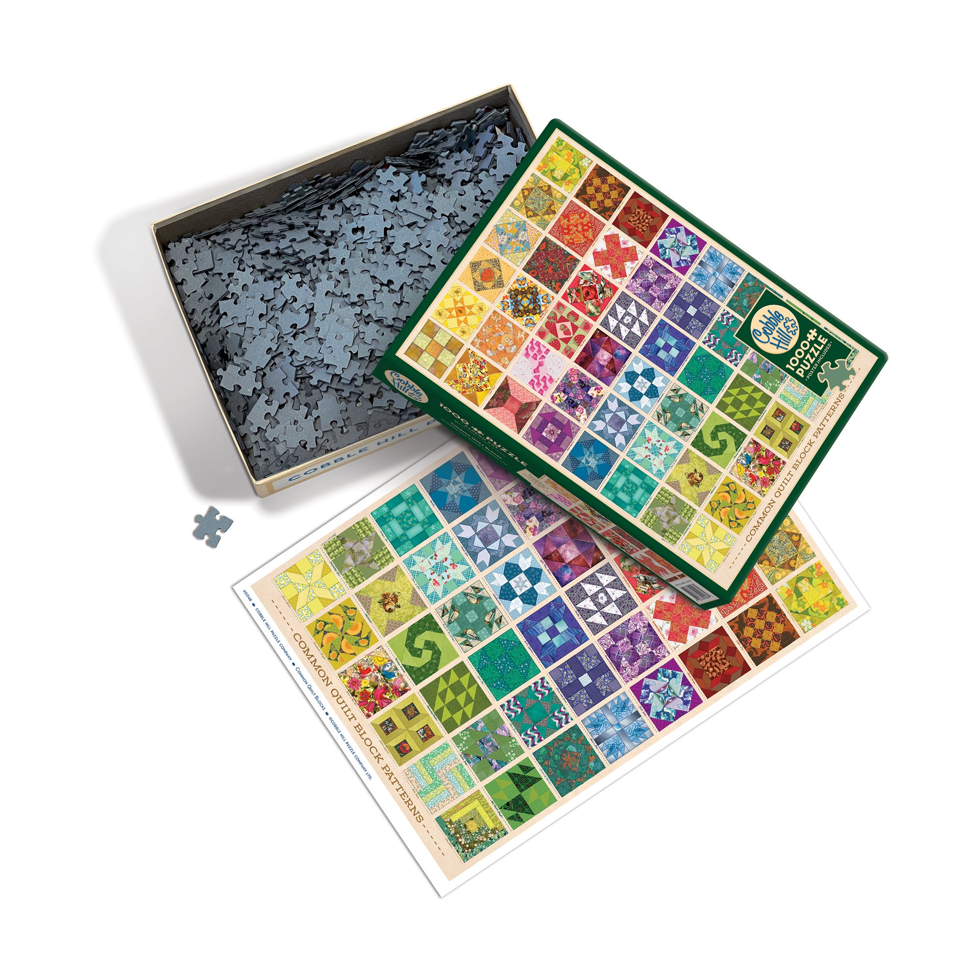 Cobble Hill Common Quilt Blocks 1000 Piece Jigsaw Puzzle - Perfect for Family Game Night & Home Decor