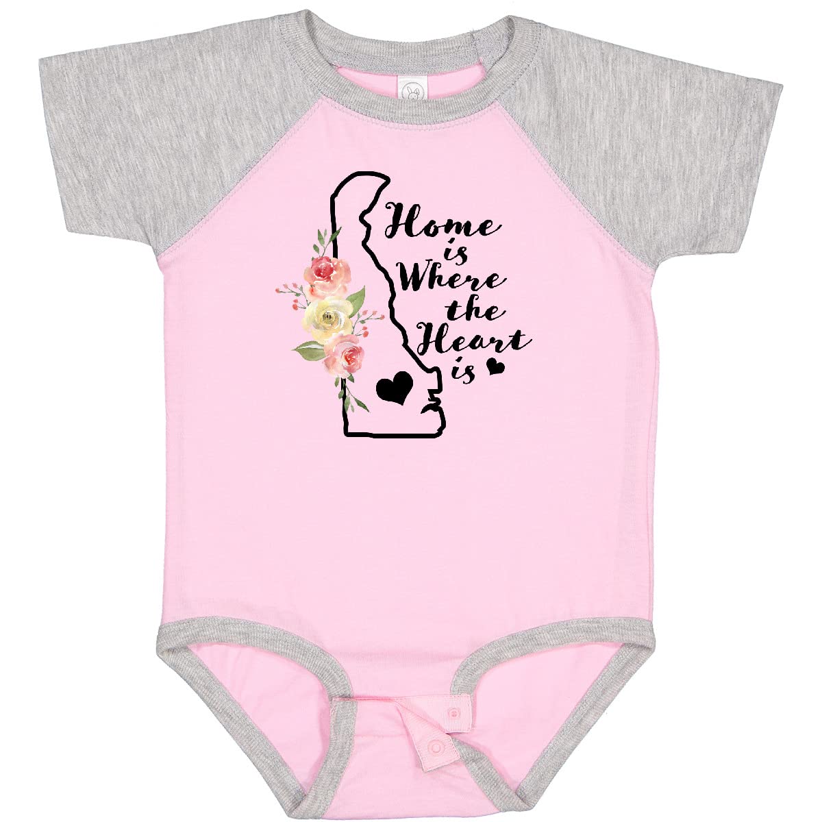 Inktastic Delaware Home is Where The Heart is Watercolor Baby Bodysuit - Soft Cotton Onesie for Newborns & Infants - Perfect for Family Photos, Baby Showers & Everyday Wear