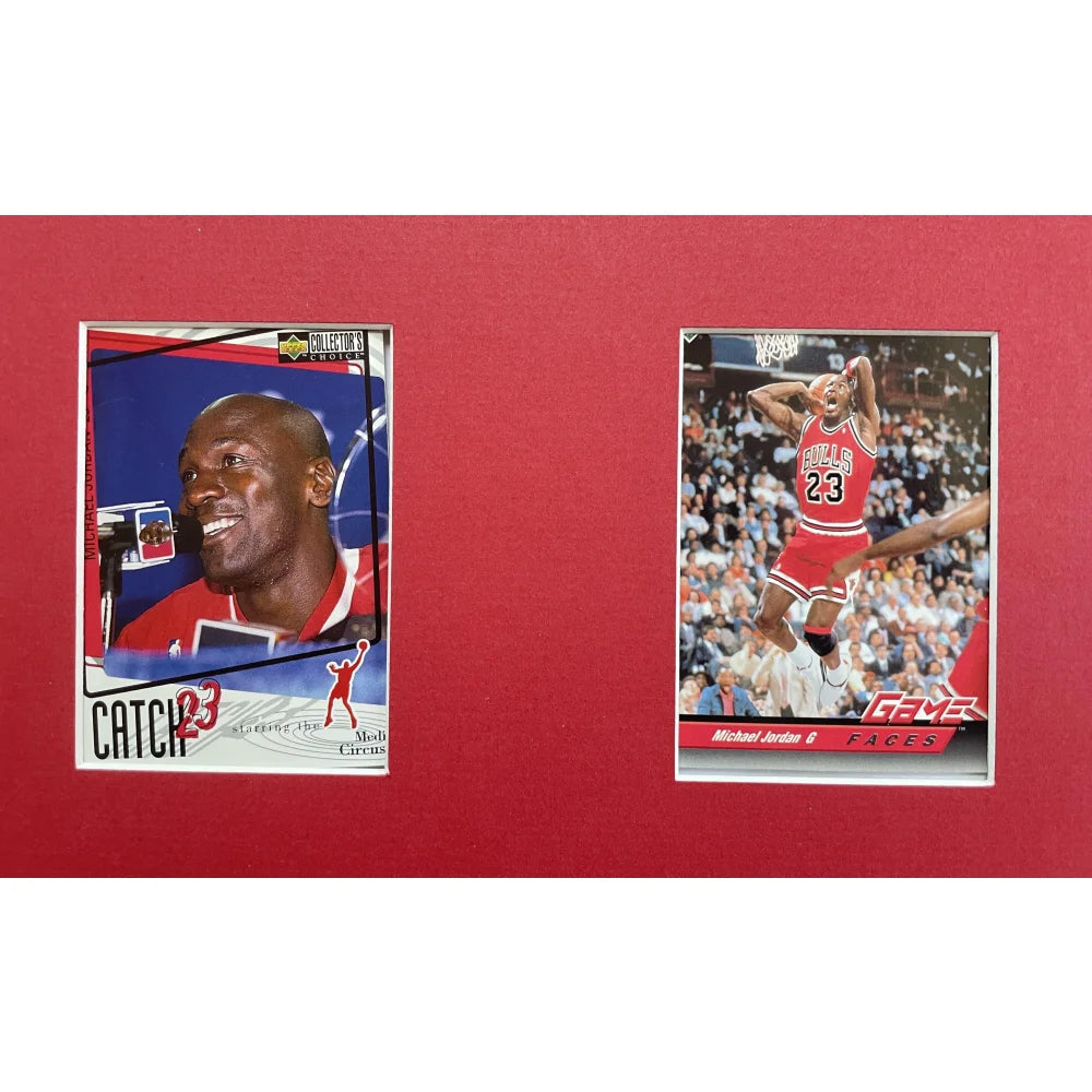 Michael Jordan Framed 10 Basketball Card Collage - Chicago Bulls Championships Memorabilia - Perfect for Sports Fans, Man Cave Decor & Gift Ideas