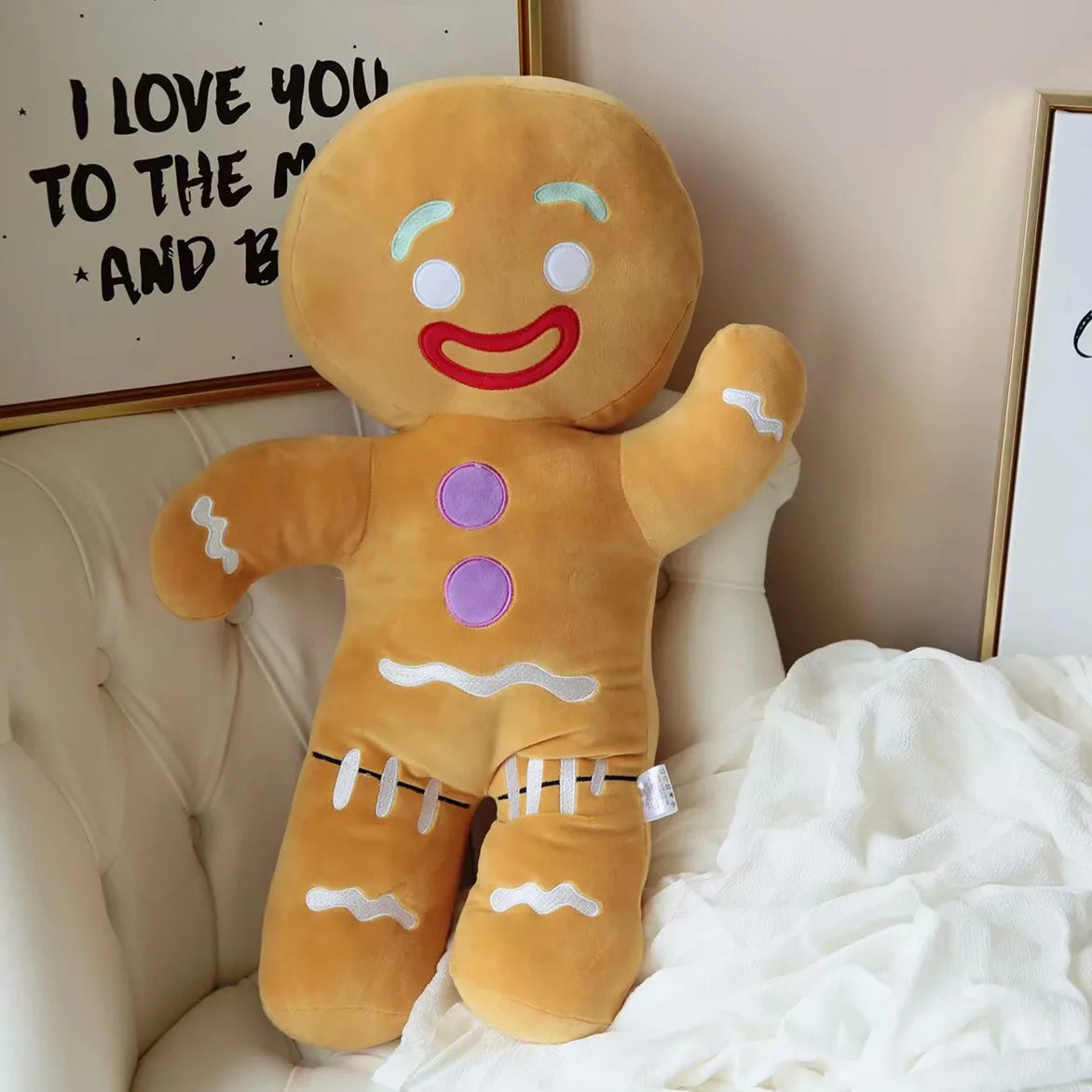 50cm Cute Kawaii Baby Doll Gingerbread Man Plush Toy with Pendant - Soft Stuffed Animal Christmas Decor, Kids Gift for Holidays, Birthday & Nursery Decorations (Perfect for Xmas Tree, Stocking Stuffers & Cozy Bedtime)