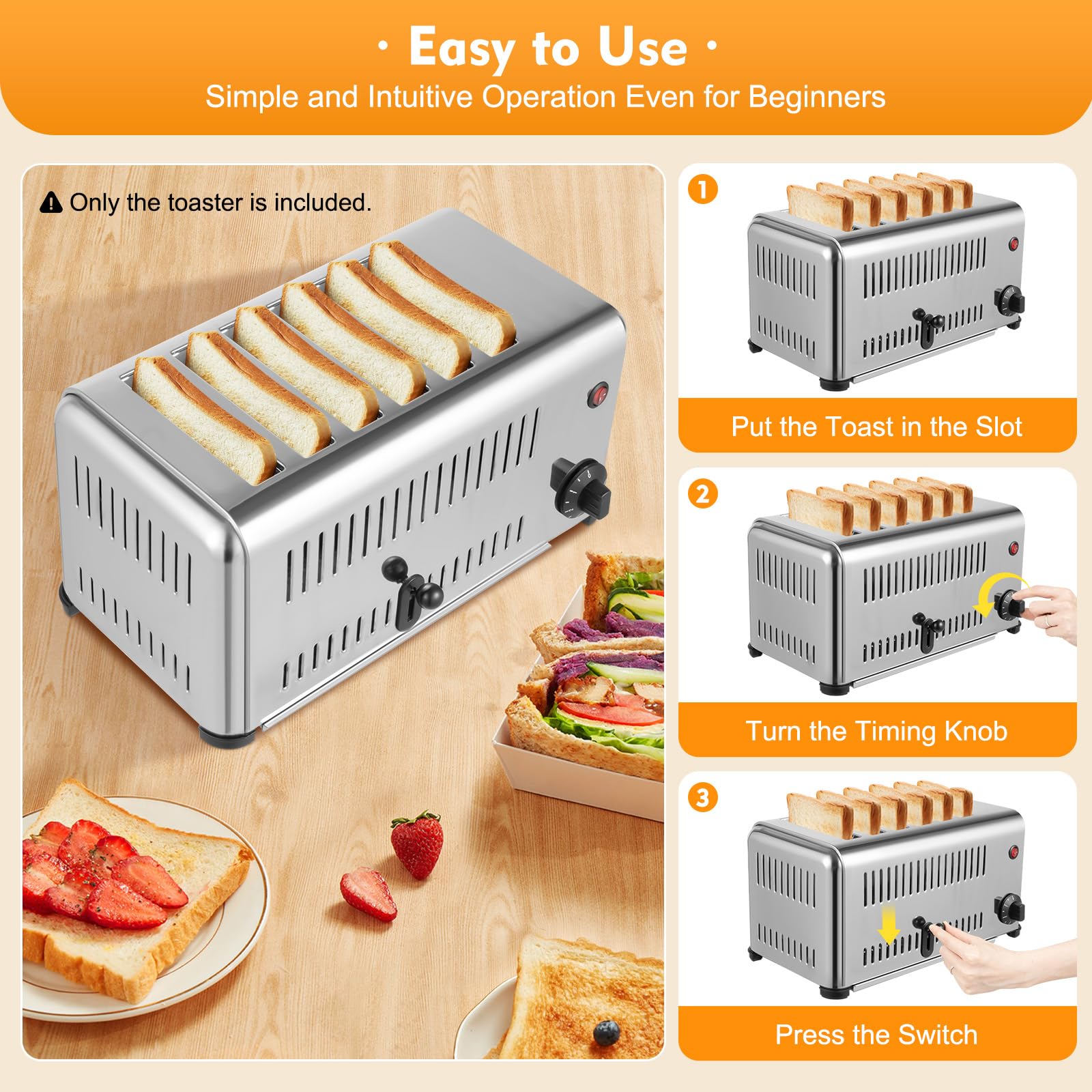 6-Slice Commercial Toaster with 5 Shade Settings - 1.1
