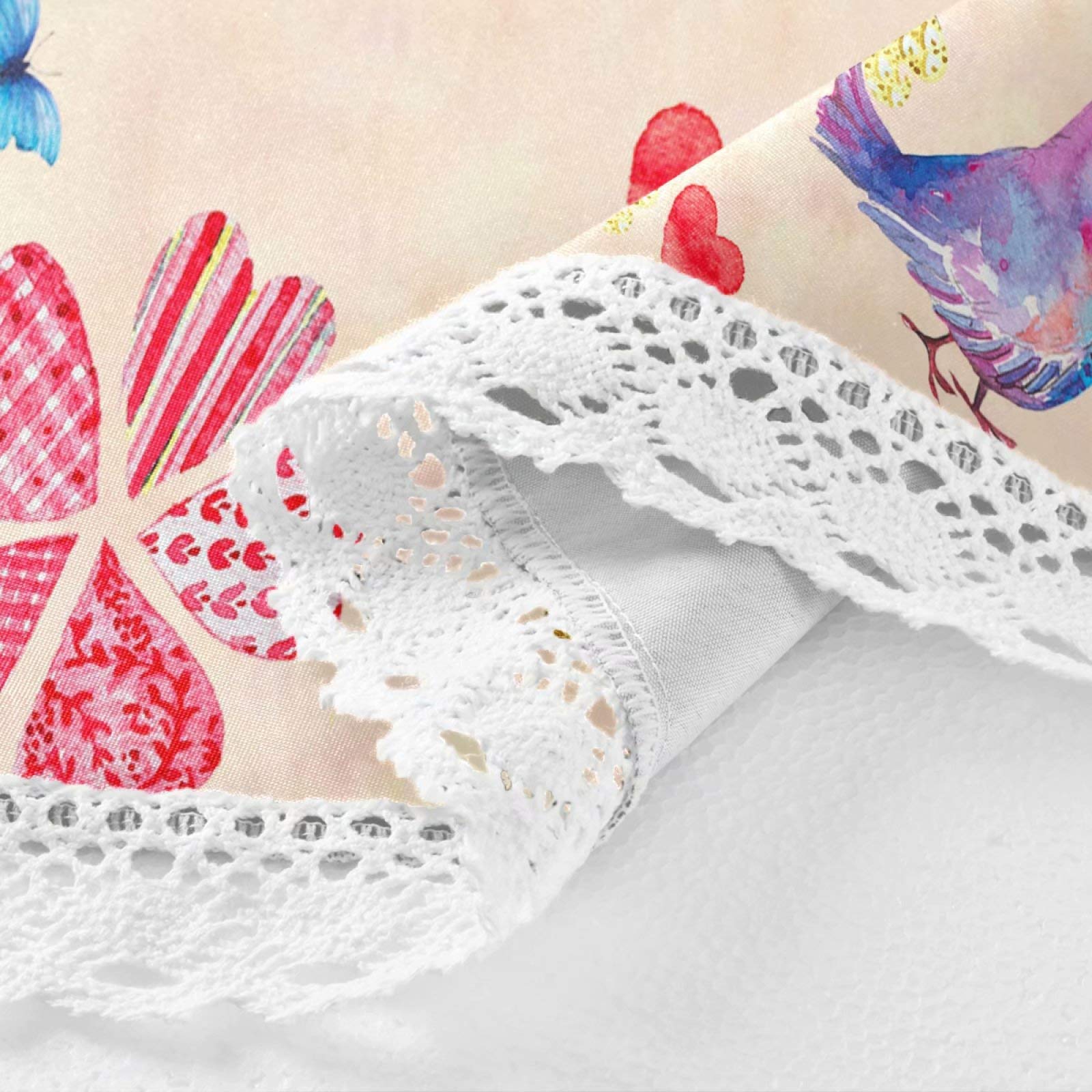 Valentine's Day Heart Round Tablecloth - Pink Floral Truck Design, Washable Polyester Lace Table Cover (60 Inch) for Dining, Holiday Decor, Home Party, Wedding & Picnic - Perfect for Mother's Day, Romantic Dinners & Outdoor Gatherings