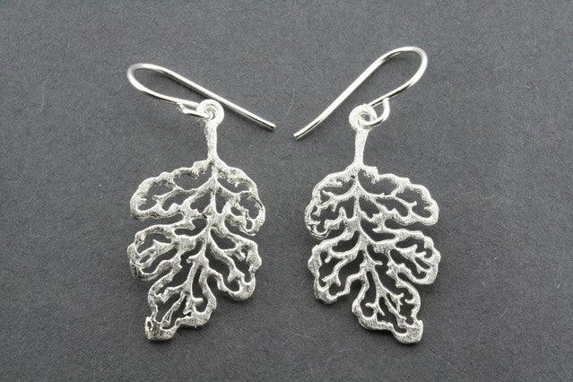 Lace Maple Leaf Earrings - Sterling Silver Dangle Earrings for Women - Perfect for Fall Fashion & Holiday Gifts