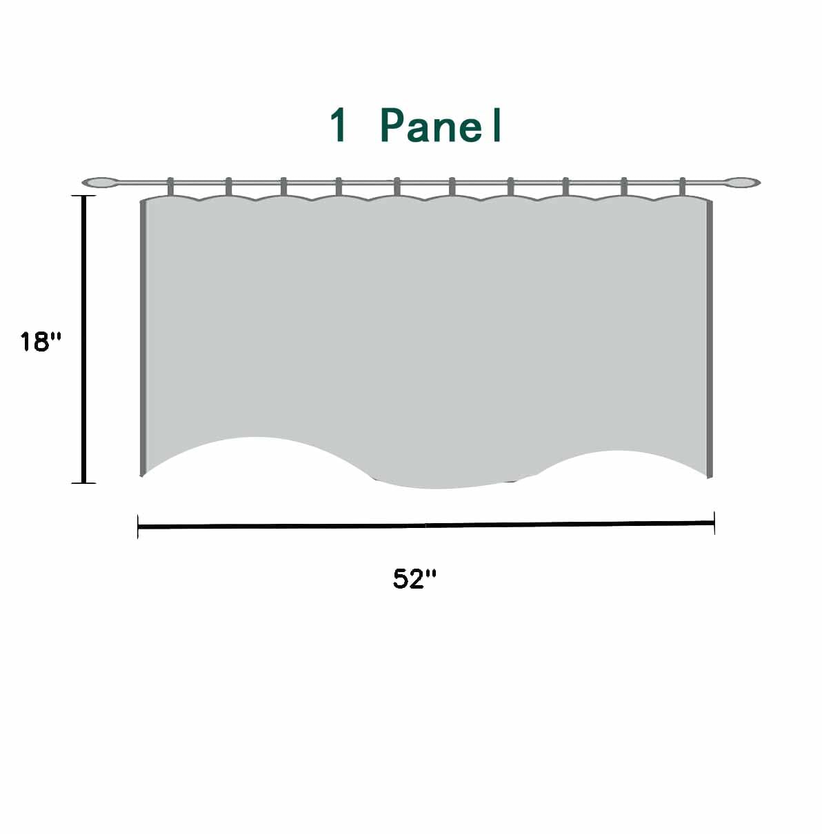 Blackout Valance Curtains with Primitive Scalloped Design - 52x18 Inch Sage Green Window Treatment for Kitchen, Living Room & Bedroom - Perfect for Light Control and Home Decor