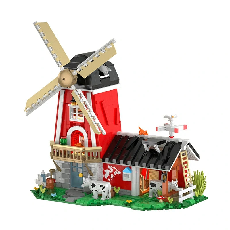 Iambrick 40201 Windmill Dairy Workshop Building Blocks Set - Creative STEM Toy for Kids, Perfect for Farm & Animal Lovers (Great for Birthday Gifts & Educational Play)
