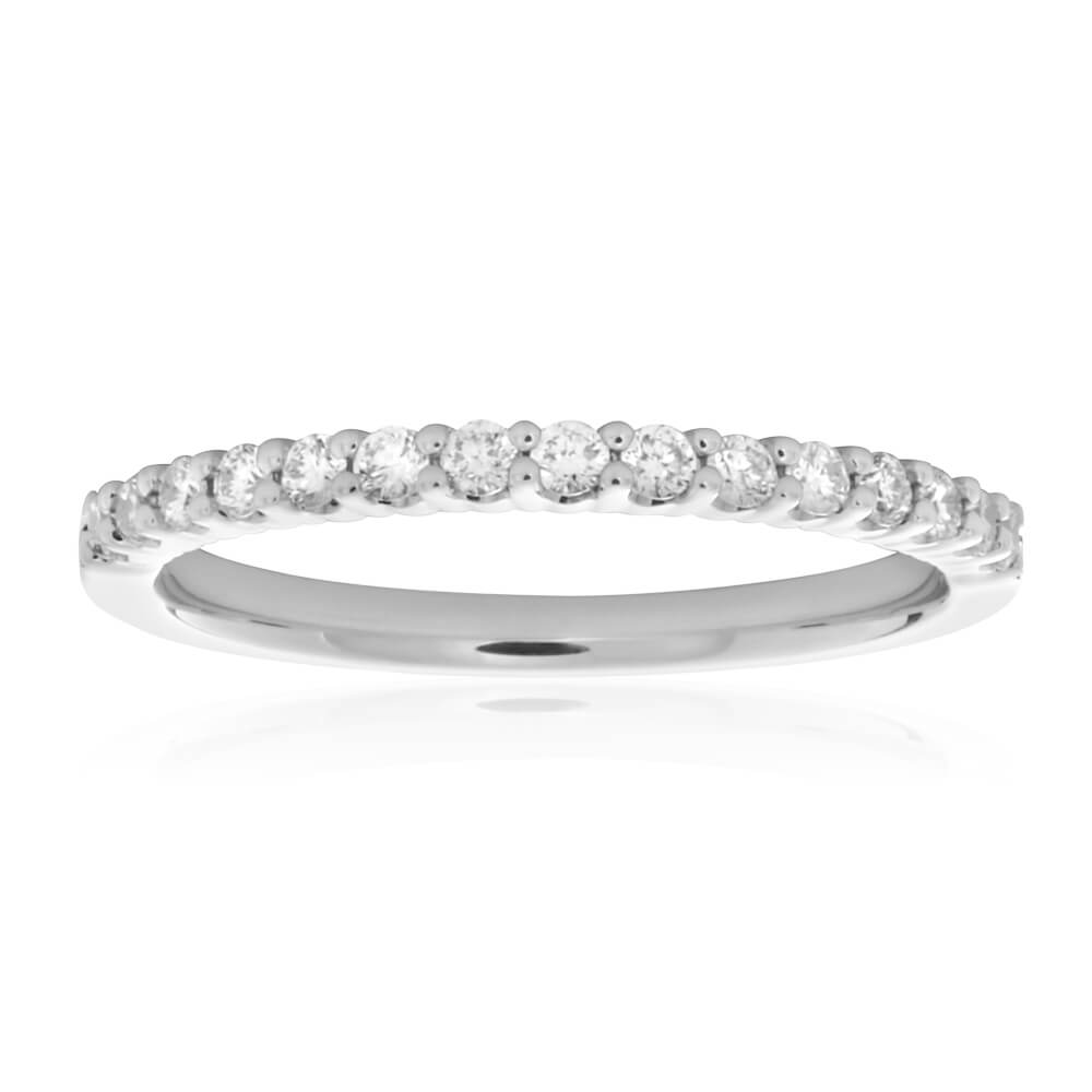 18ct White Gold Diamond Eternity Ring - 1/4 Carat Round Cut Diamond Wedding Band for Women, Perfect for Anniversary, Engagement & Bridal Jewelry Gifts