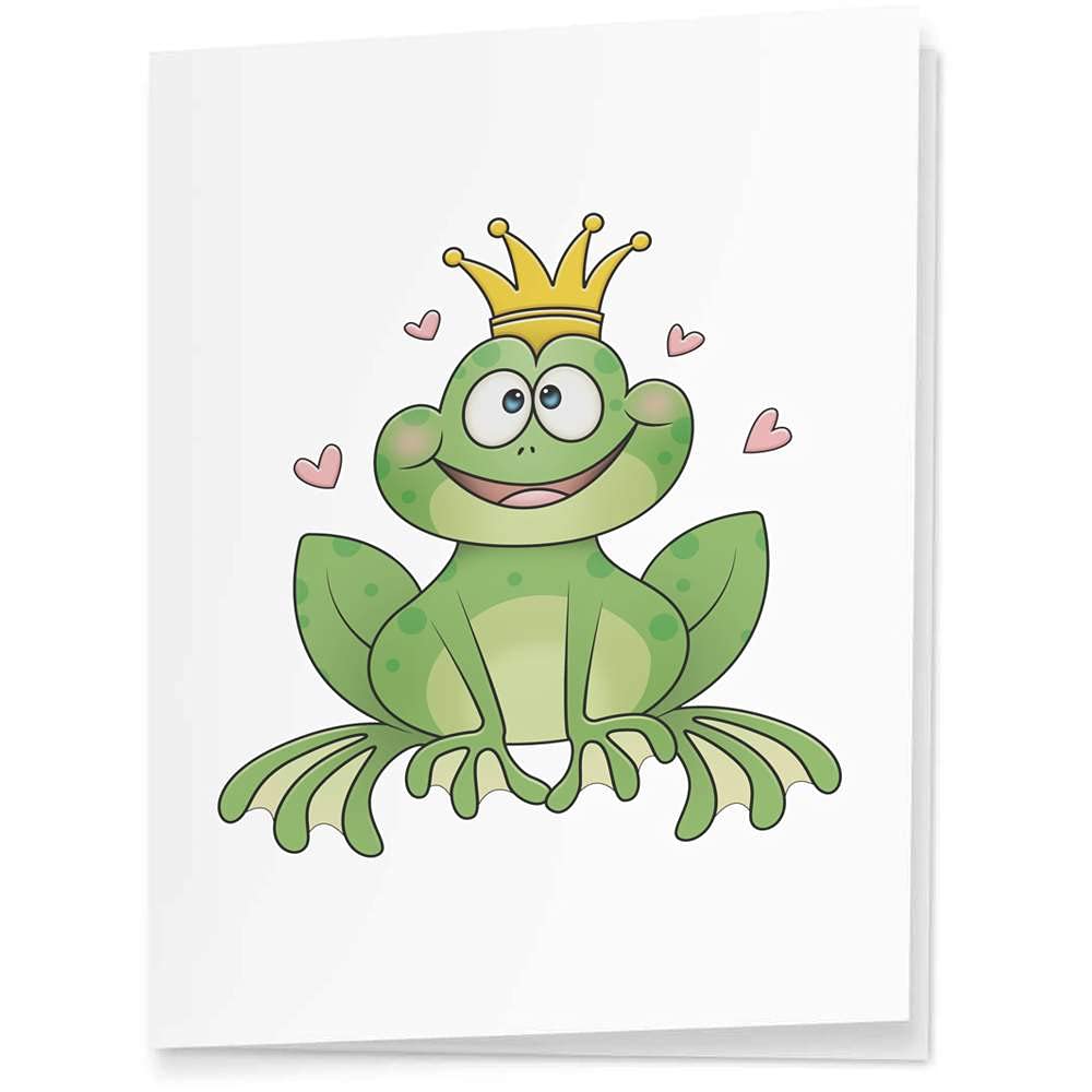 Azeeda 4-Pack Frog Prince Gift Tags with String - Perfect for Birthday Party Favors, Baby Shower Decorations & Wedding Invitations (GI00042463)