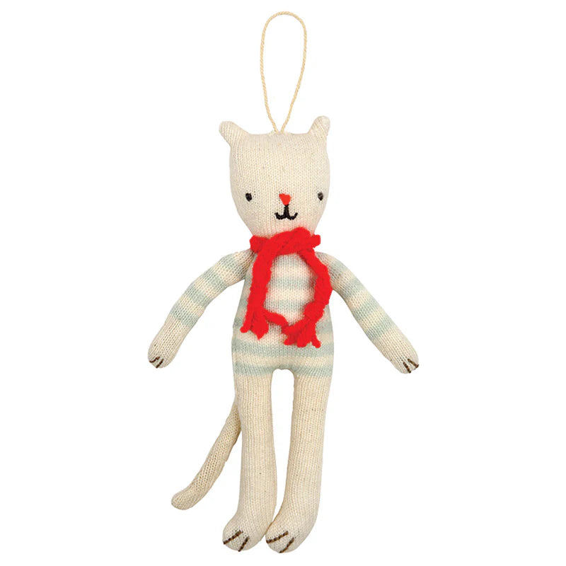 Handmade Knit Cat Ornament - Cute Christmas Tree Decorations, Holiday Home Decor, Cat Lover Gifts for Xmas, Birthday & Housewarming - Perfect for Festive Decor, Stocking Stuffers & Cozy Home Accents