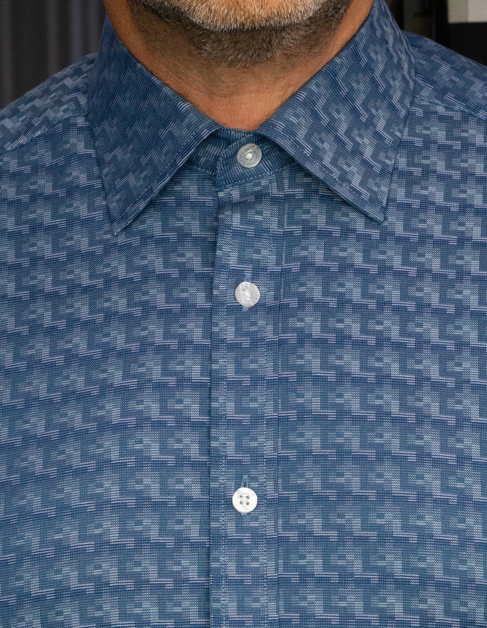 DÉCLIC Tronx Stylish Patterned Shirt for Men - Trendy Blue Casual Button-Up Shirt | Perfect for Office, Date Night & Weekend Outings