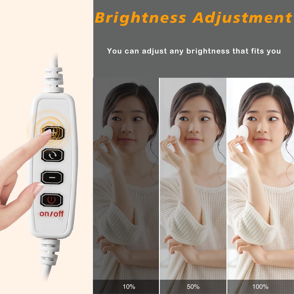 Hollywood LED Vanity Mirror Lights - 10 Dimmable Bulbs, 3 Color Modes for Makeup & Dressing Table