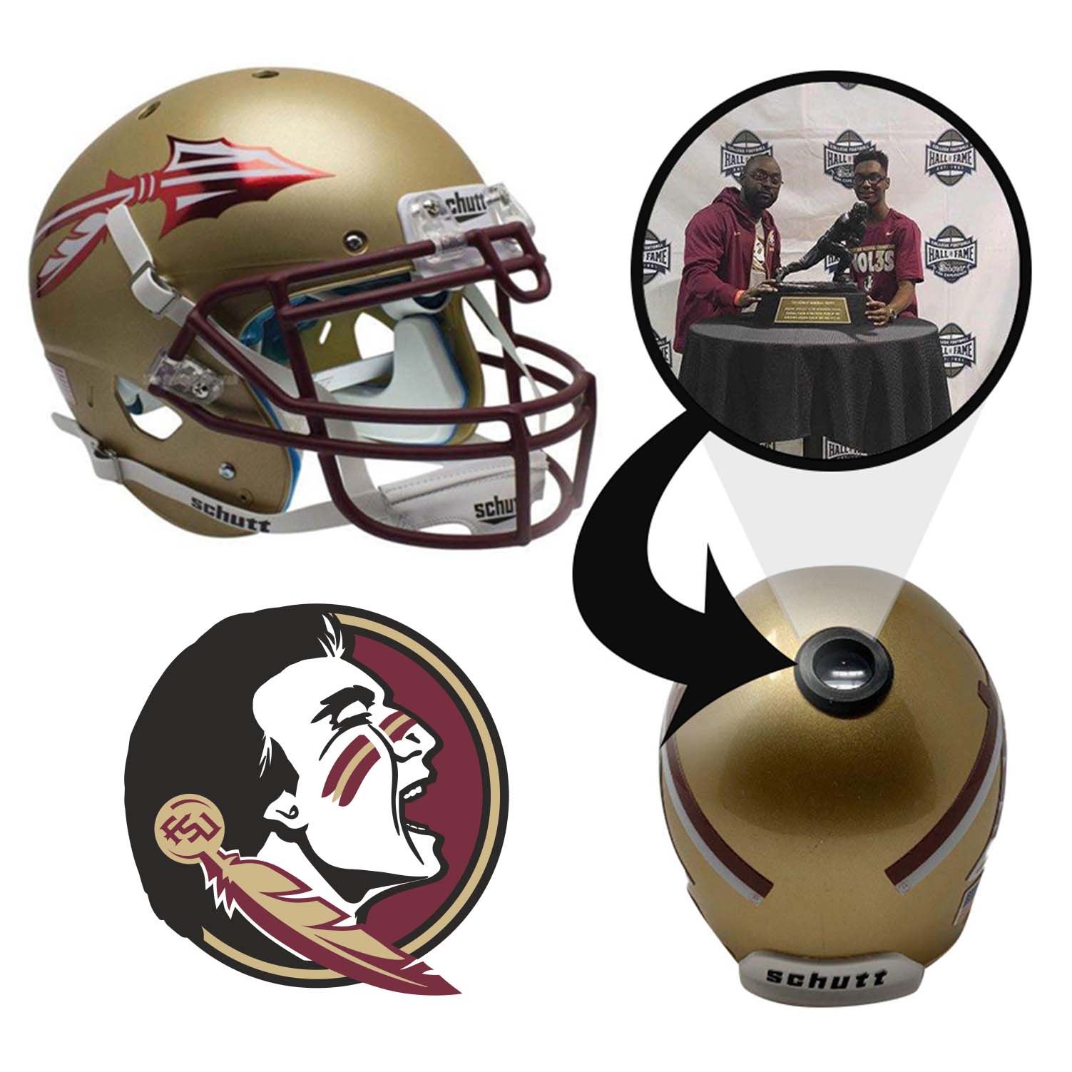 Florida State Seminoles Mini Football Helmet - Authentic College Collectible with Display Stand - Perfect for Fans, Memorabilia & Game Room Decor