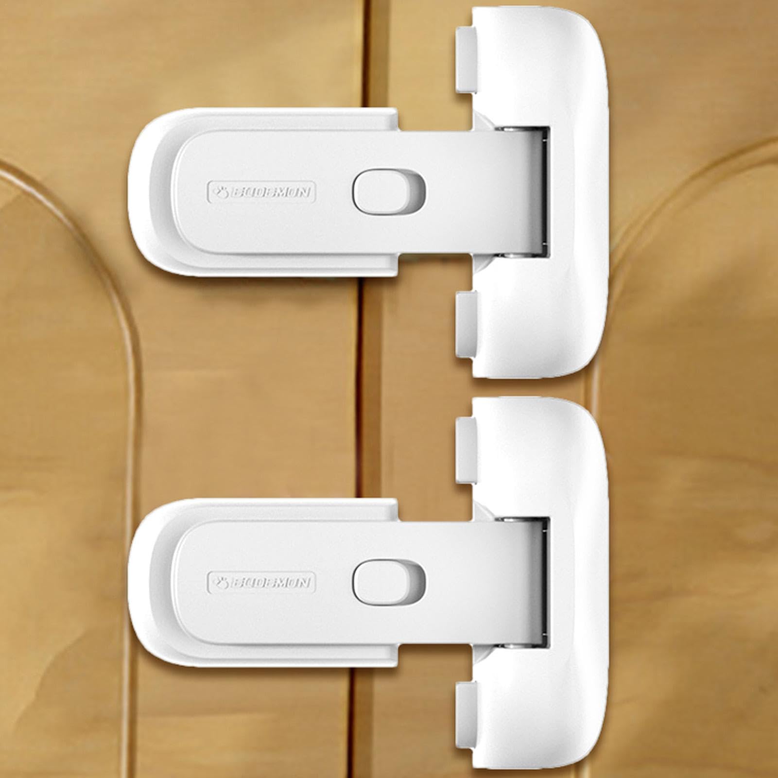 Kumprohu Child Proof Fridge Lock - Self-Adhesive Baby Safety Latch for Refrigerator & Freezer | Secure Cabinet Door Lock to Keep Kids, Toddlers, Pets Safe | Perfect for Kitchens, Daycares & Pet Owners