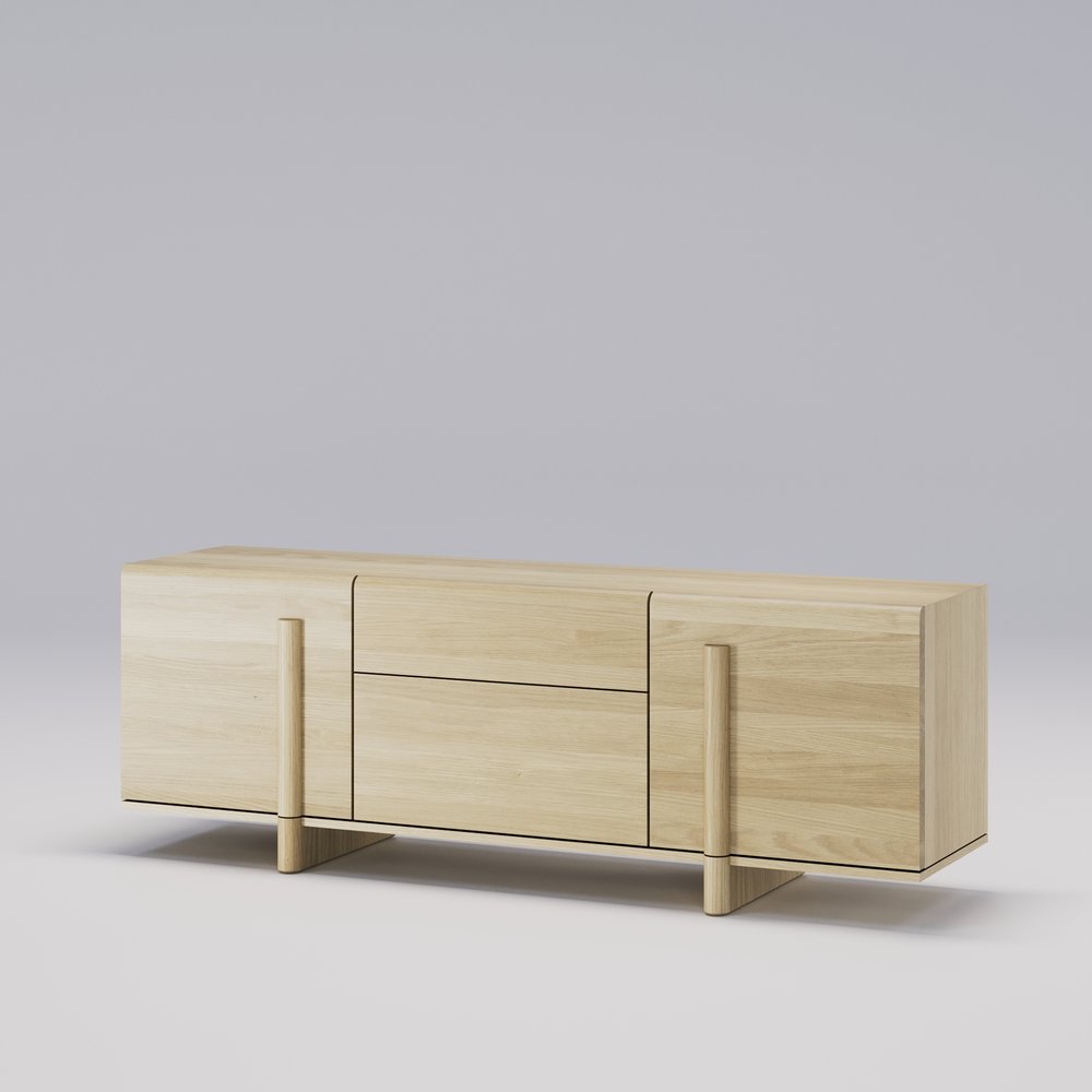 BRUTALIST Sideboard - Mid-Century Modern Wooden Buffet Cabinet for Dining Room & Living Room Storage | Stylish & Functional Home Decor