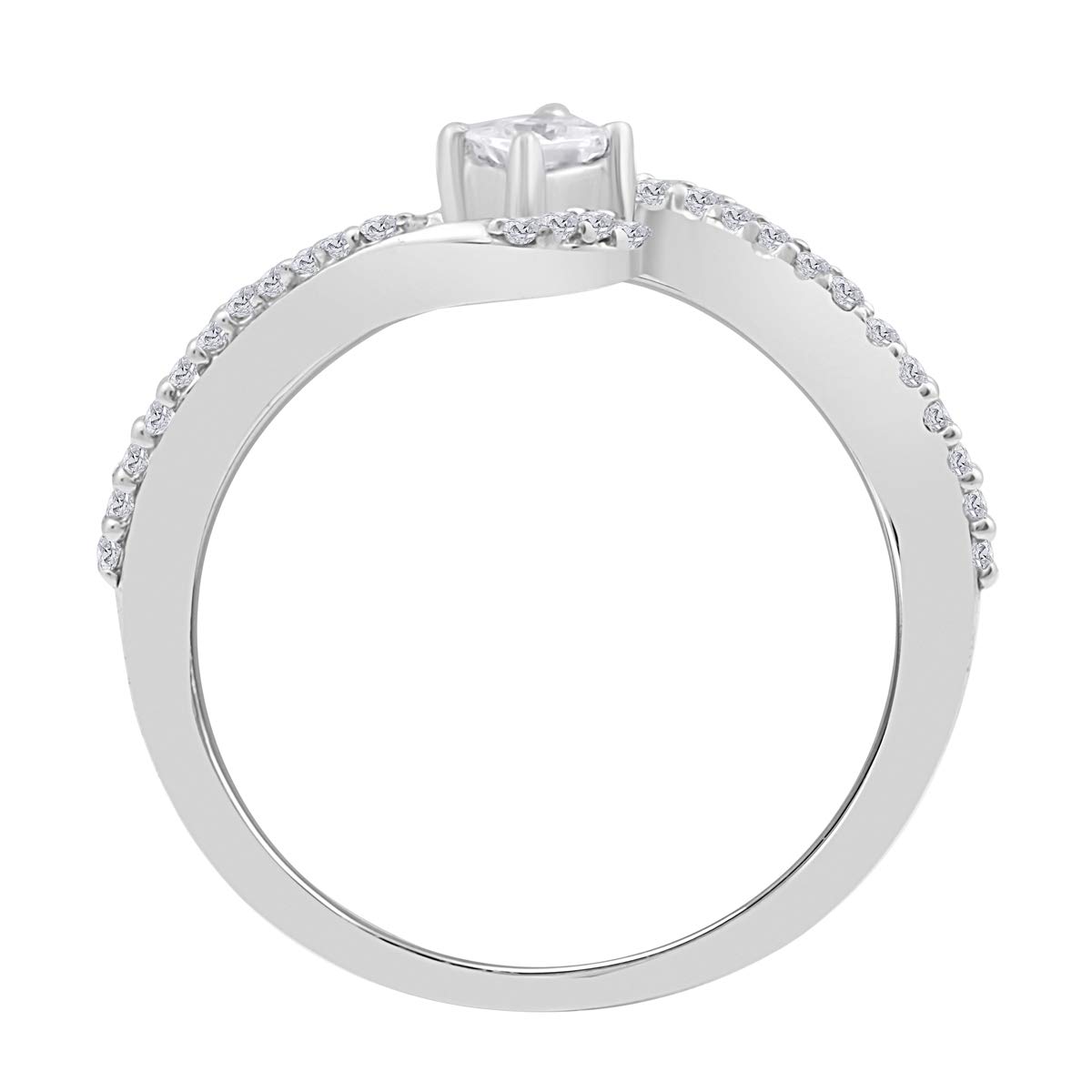 1/4 Carat IGI Certified Princess Cut Natural Diamond Engagement Ring for Women - 10K Solid White Gold Wedding Band, Anniversary & Birthday Gift Jewelry - Perfect for Proposals, Bridal Sets & Special Occasions