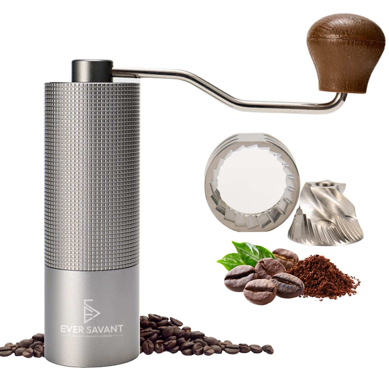 Premium Manual Coffee Grinder - Conical Stainless Steel Burr with 25 Adjustable Settings for Espresso, Drip & French Press - Portable Handheld Coffee Bean Mill for Home, Office & Travel - 25g Capacity - Perfect for Camping, Gifts & Coffee Enthusiasts
