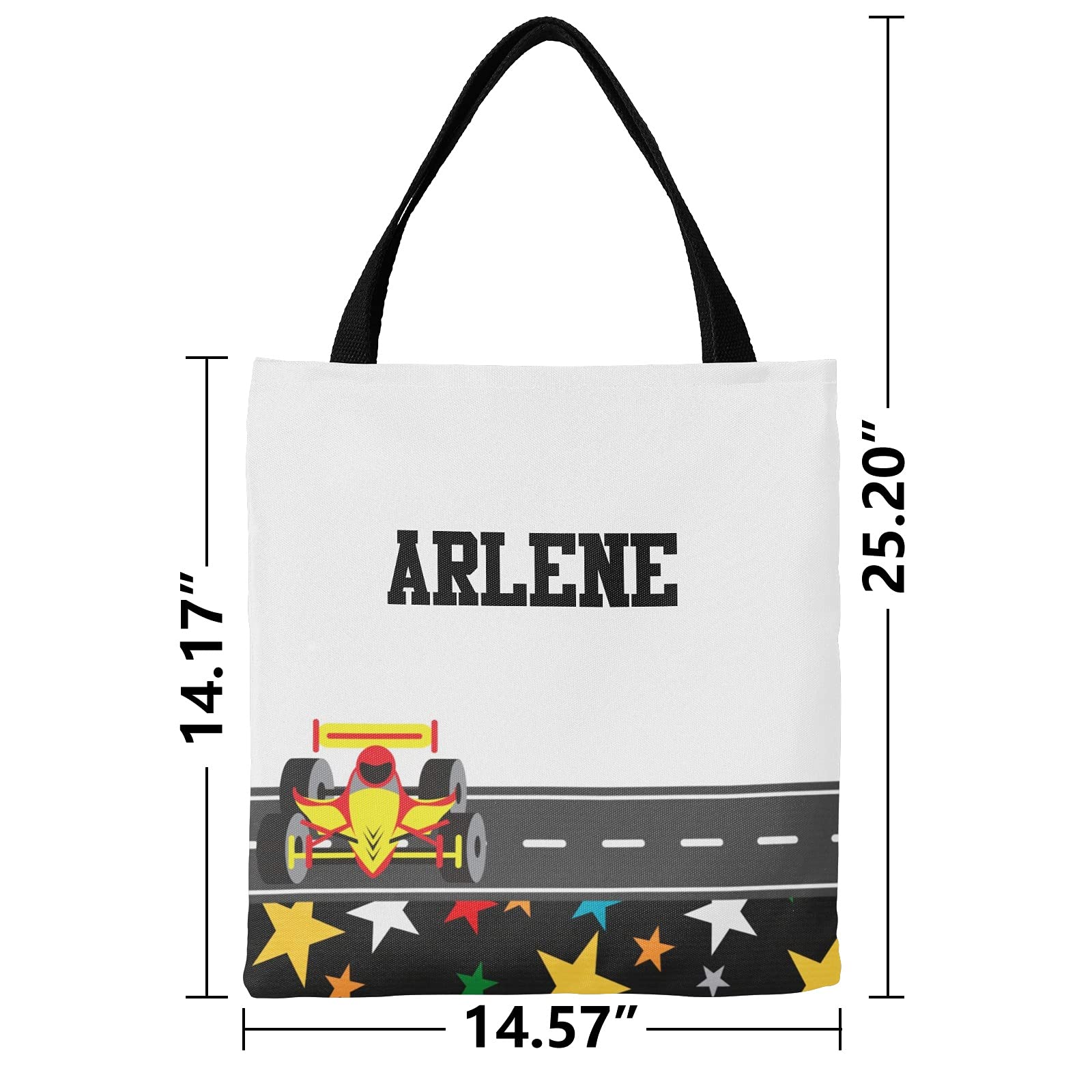 Custom Blue Racing Car Canvas Tote Bags for Women & Kids - Reusable Shopping Bags, Travel Totes & School Handbags - Perfect Gift for Sports Fans & Racing Enthusiasts - Great for Grocery Shopping, Beach Trips & Daily Commute