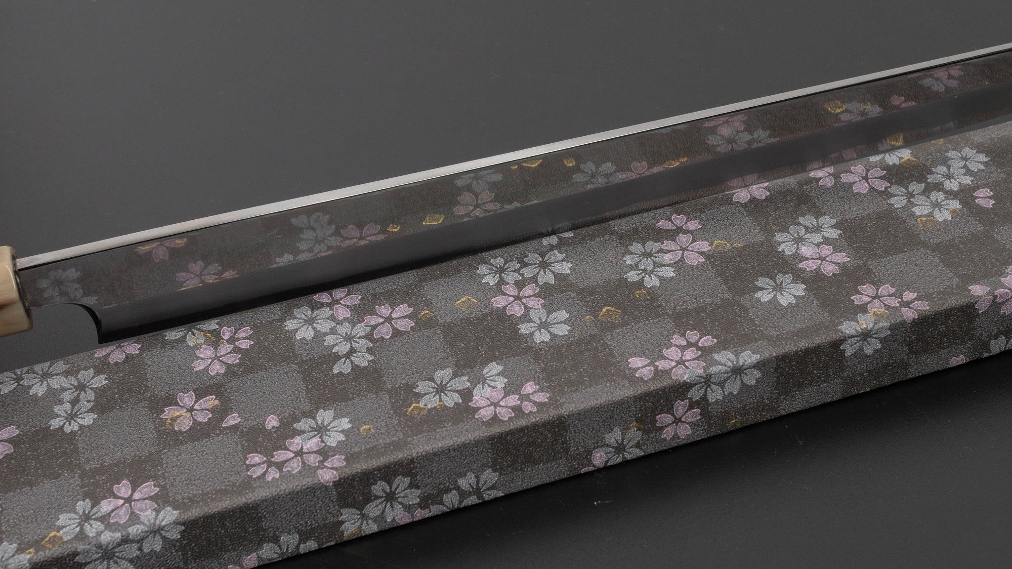 Hitohira Togashi White #1 Yanagiba Sakimaru 300mm Japanese Sushi Knife - Ebony Handle, Mirror Polished Blade with Saya - Perfect for Sushi Chefs & Japanese Cuisine Lovers