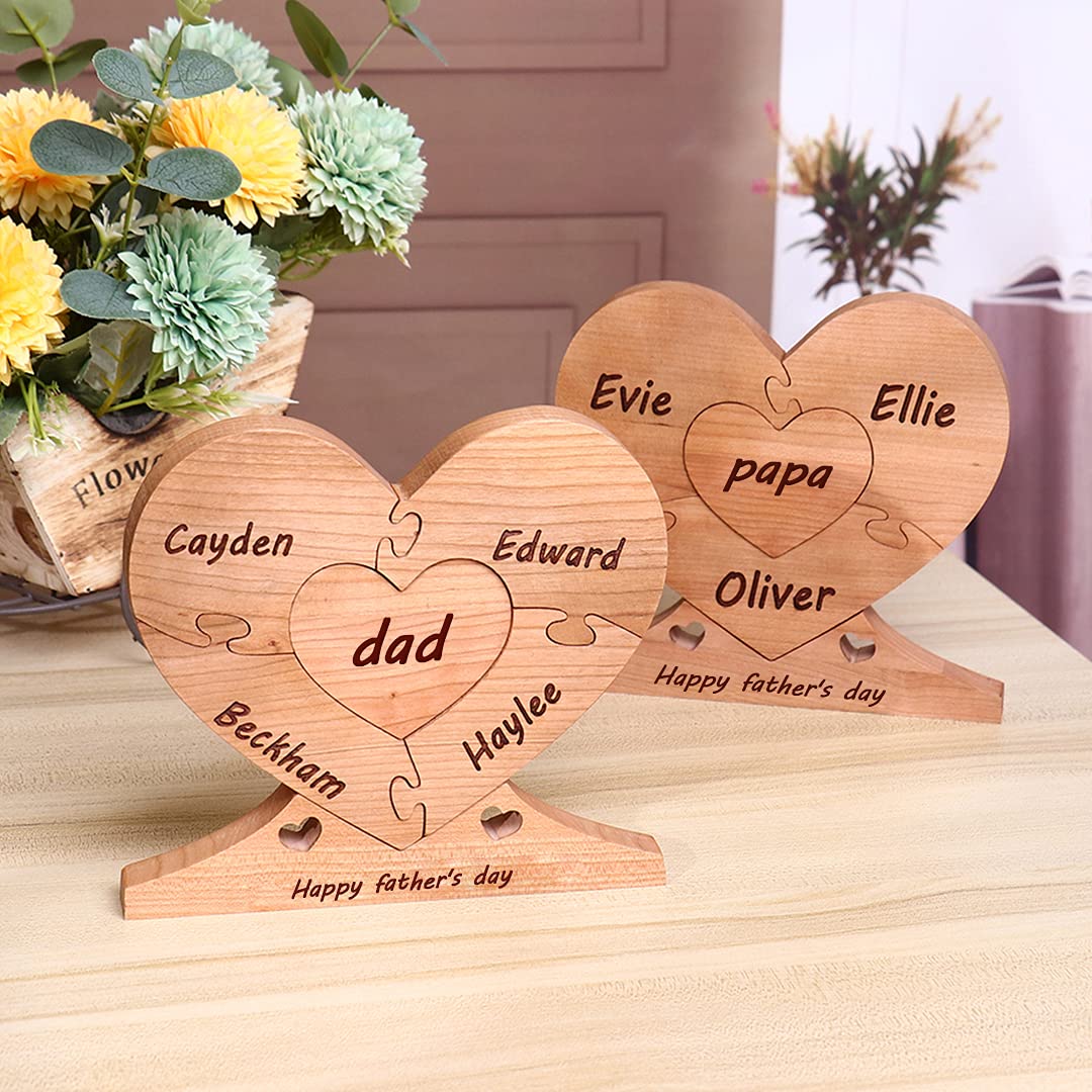 Custom Wooden Name Puzzle for Mother's Day - Personalized 1-8 Family Member Puzzle Pieces - Unique Gift for Mom & Grandma - Perfect for Family Reunions, Nursery Decor & Special Occasions