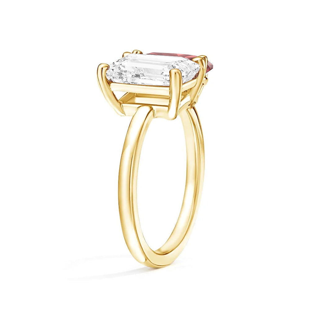 Personalized Toi et Moi Moissanite Birthstone Ring for Women - Custom Anniversary, Engagement & Wedding Gift - Perfect for Valentine's Day, Proposal & Romantic Occasions