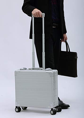 ALEON 17 Inch Aluminum Wheeled Hardside Business Briefcase - Lightweight Carry-On Luggage for Business Travel & Office Commute