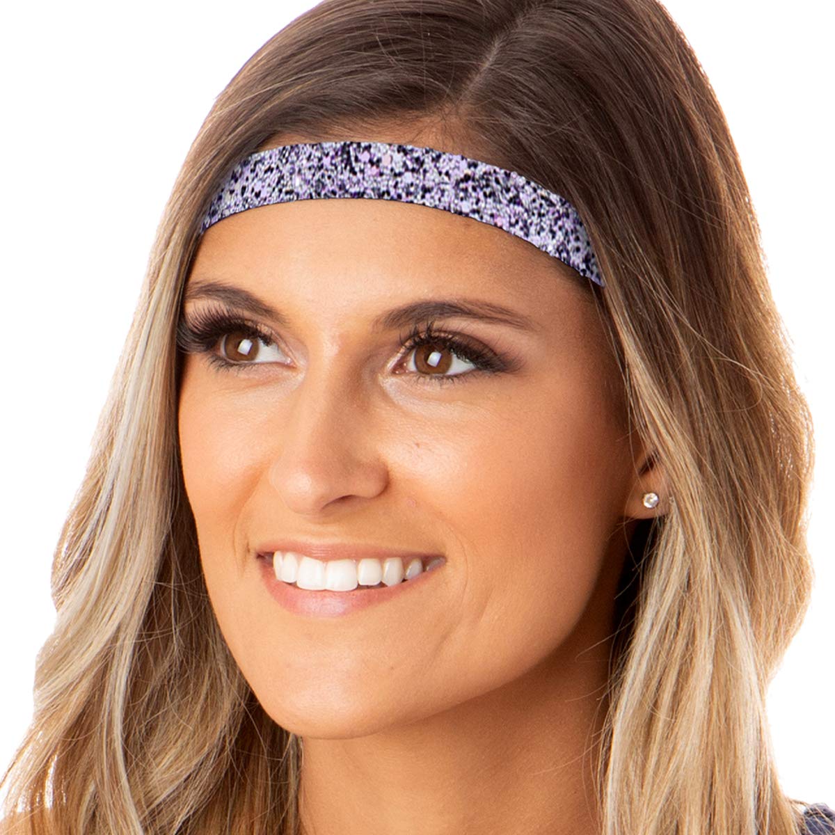 **Hipsy PLUS Size Adjustable No Slip Sparkly Bling Headbands for Women, Girls & Teens – 2 Pack Glitter Mixed Princess Hair Accessories – Perfect for Parties, Weddings & Everyday Wear**